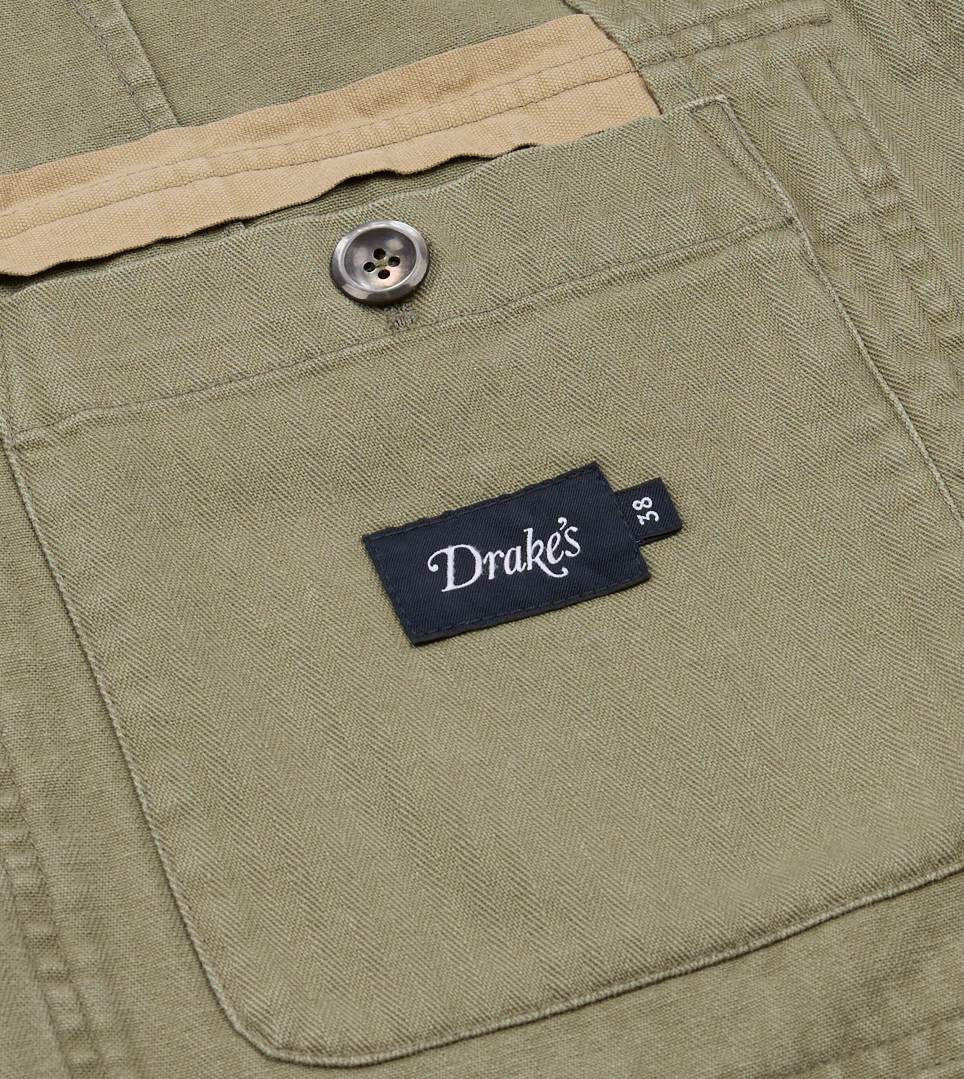 Olive Herringbone Twill Cotton Games Blazer Mk. I – Drakes US