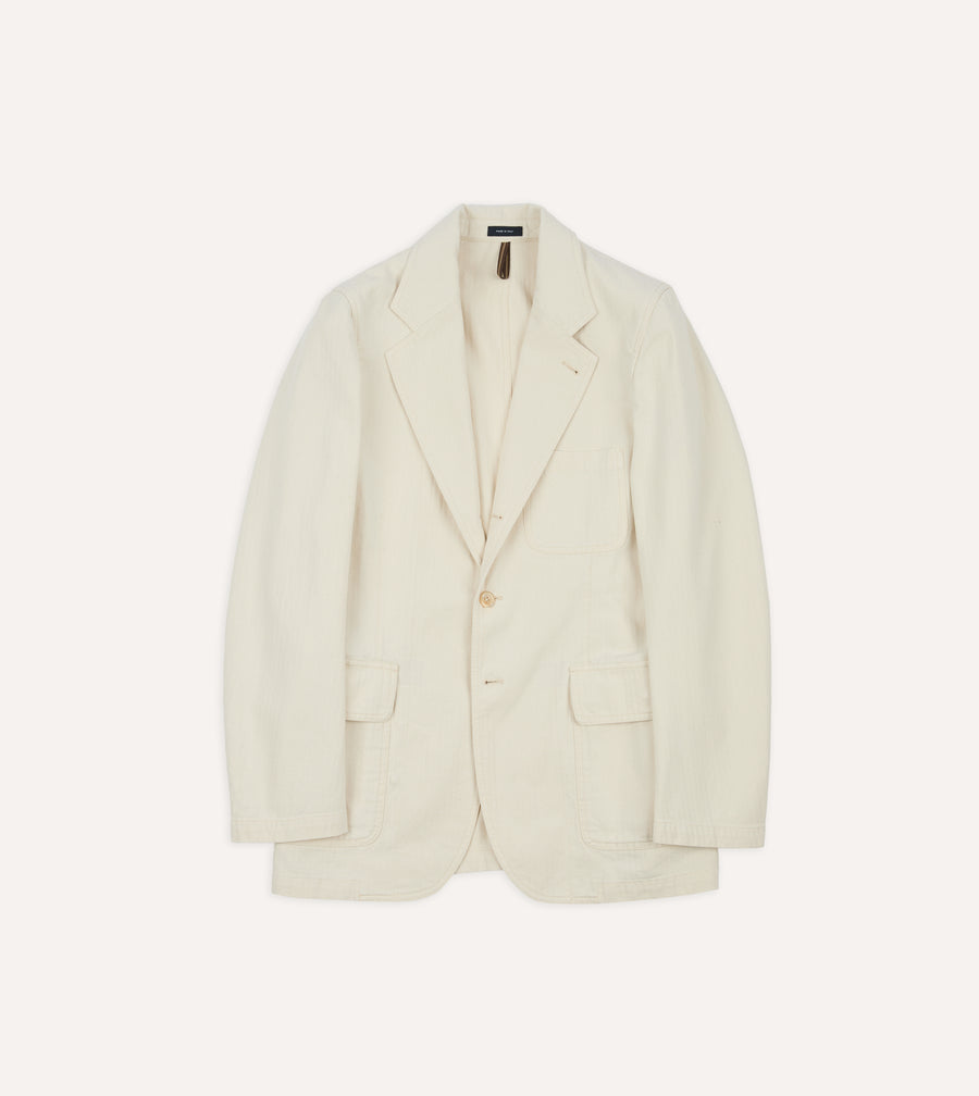Ecru Herringbone Twill Cotton Games Blazer Mk. I