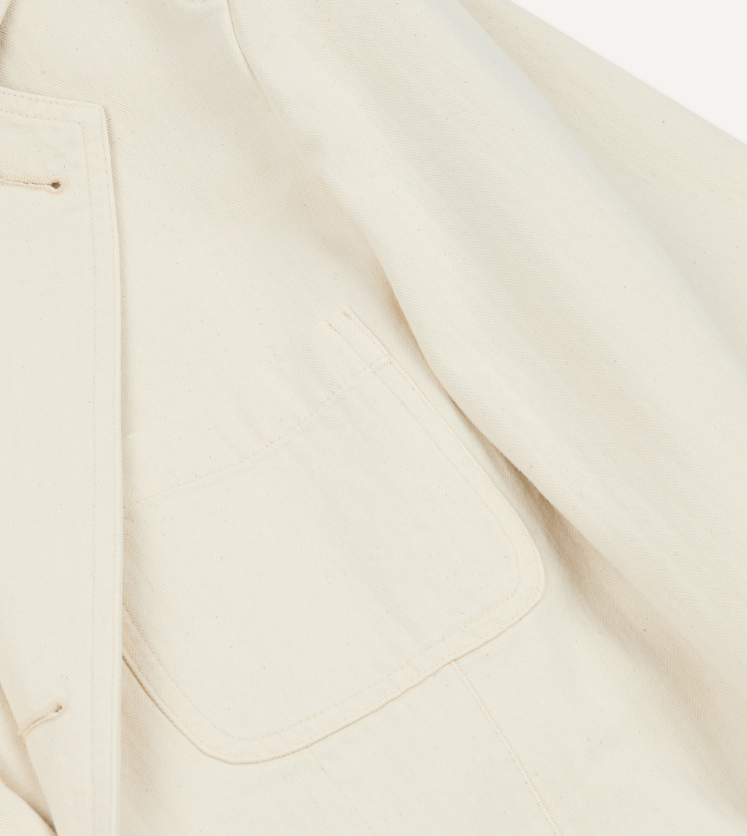Ecru Herringbone Twill Cotton Games Blazer Mk. I – Drakes US