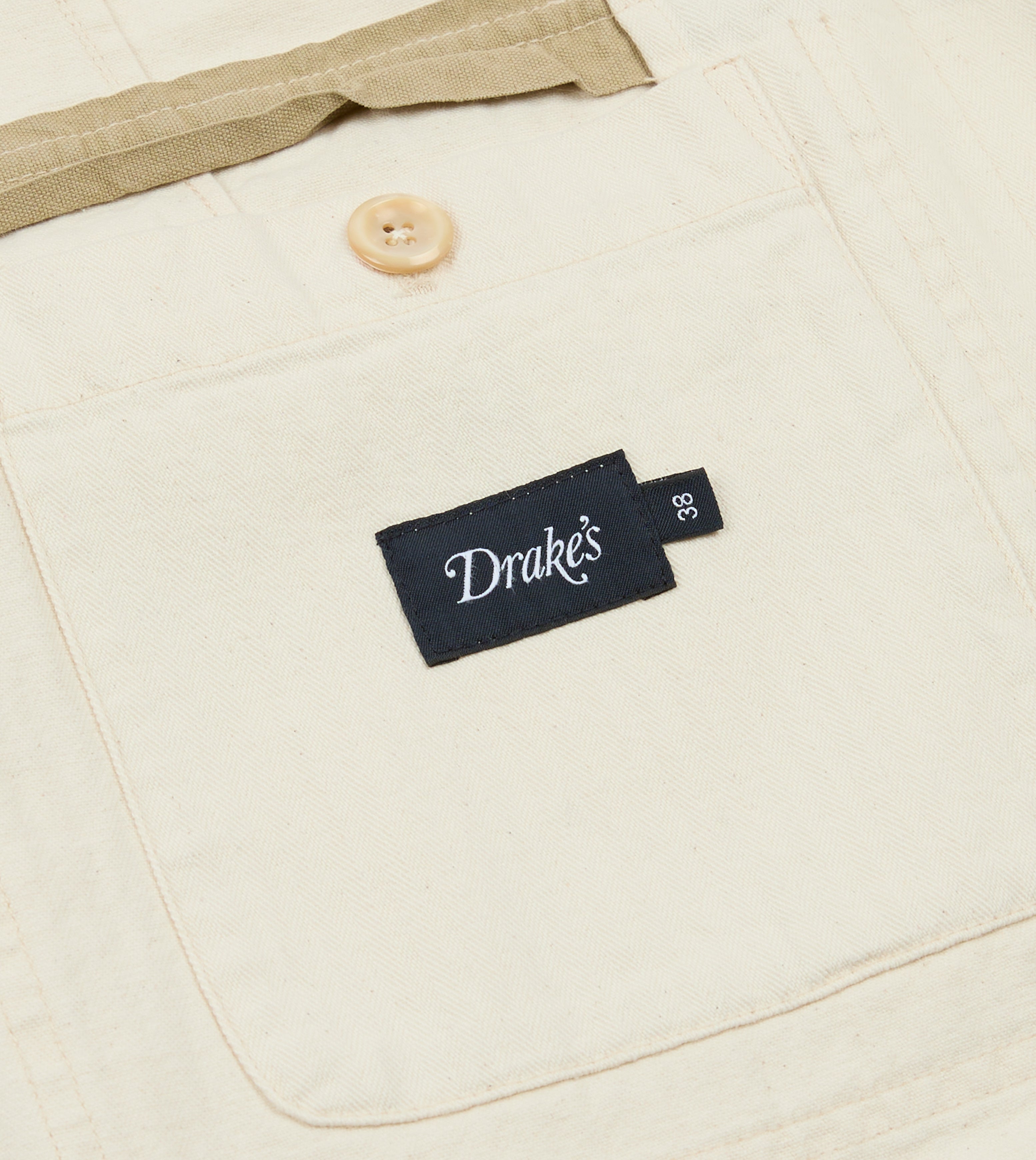 Ecru Herringbone Twill Cotton Games Blazer Mk. I – Drakes US