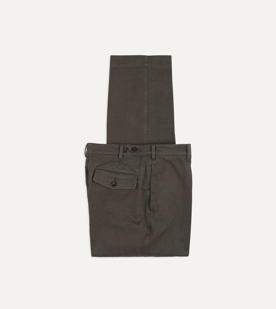 Grey Moleskin Twill Games Trousers