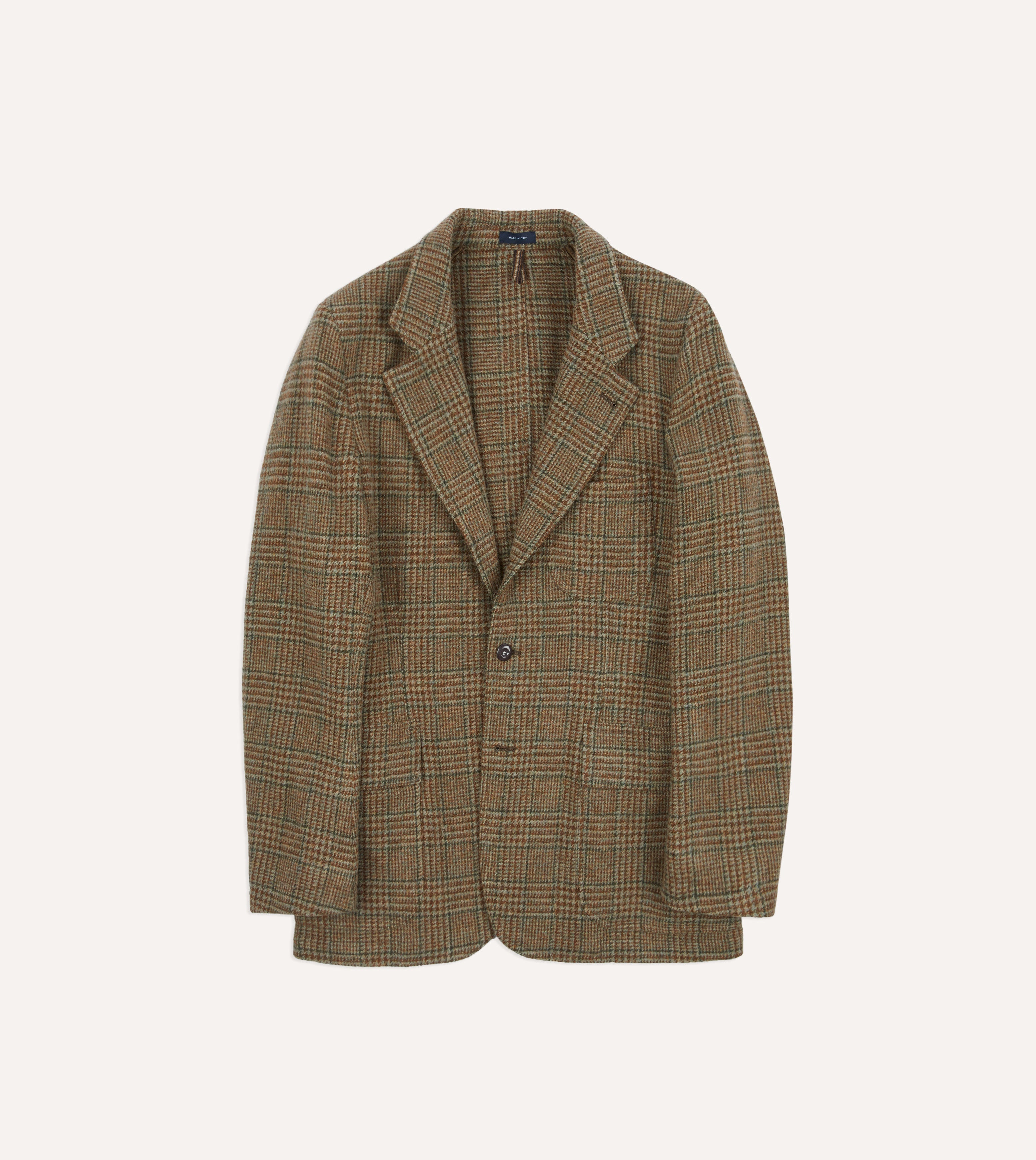 Brown Prince of Wales Check Shetland Tweed Games Blazer Mk. VII – Drakes US