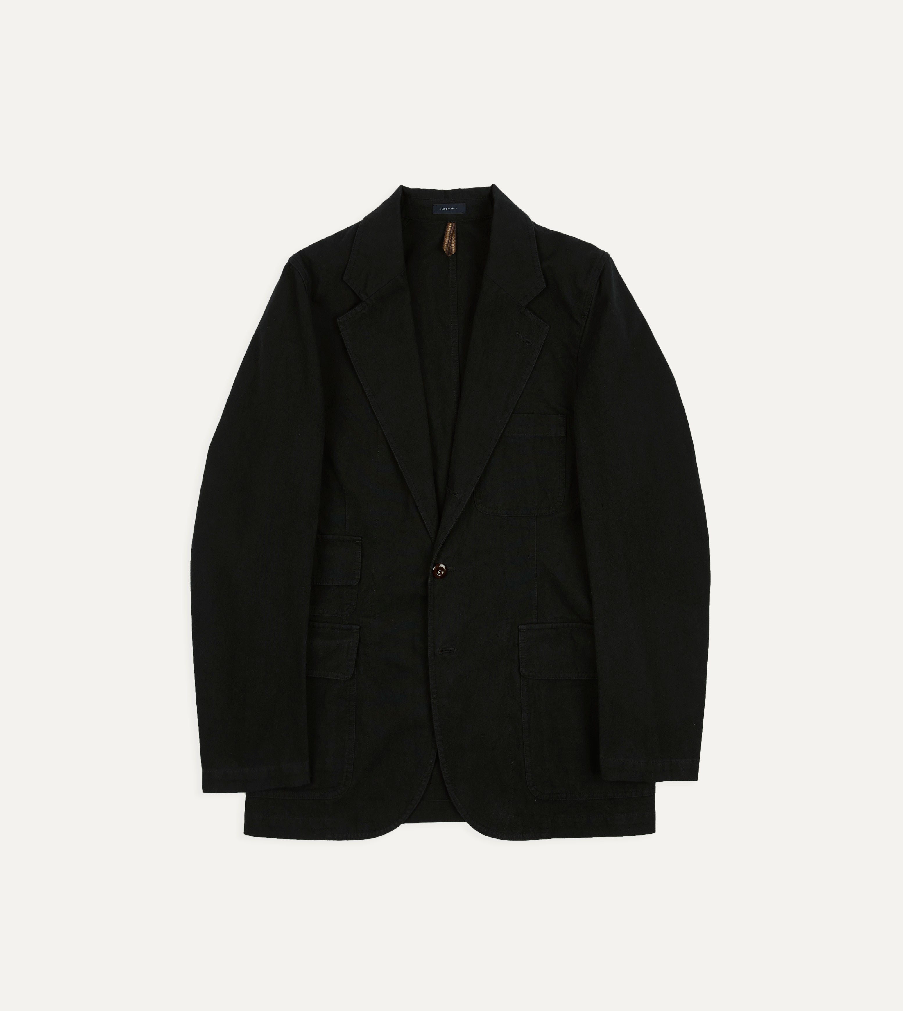 Drake's by A. Levine Black Cotton-Linen Games Blazer Mk. IV