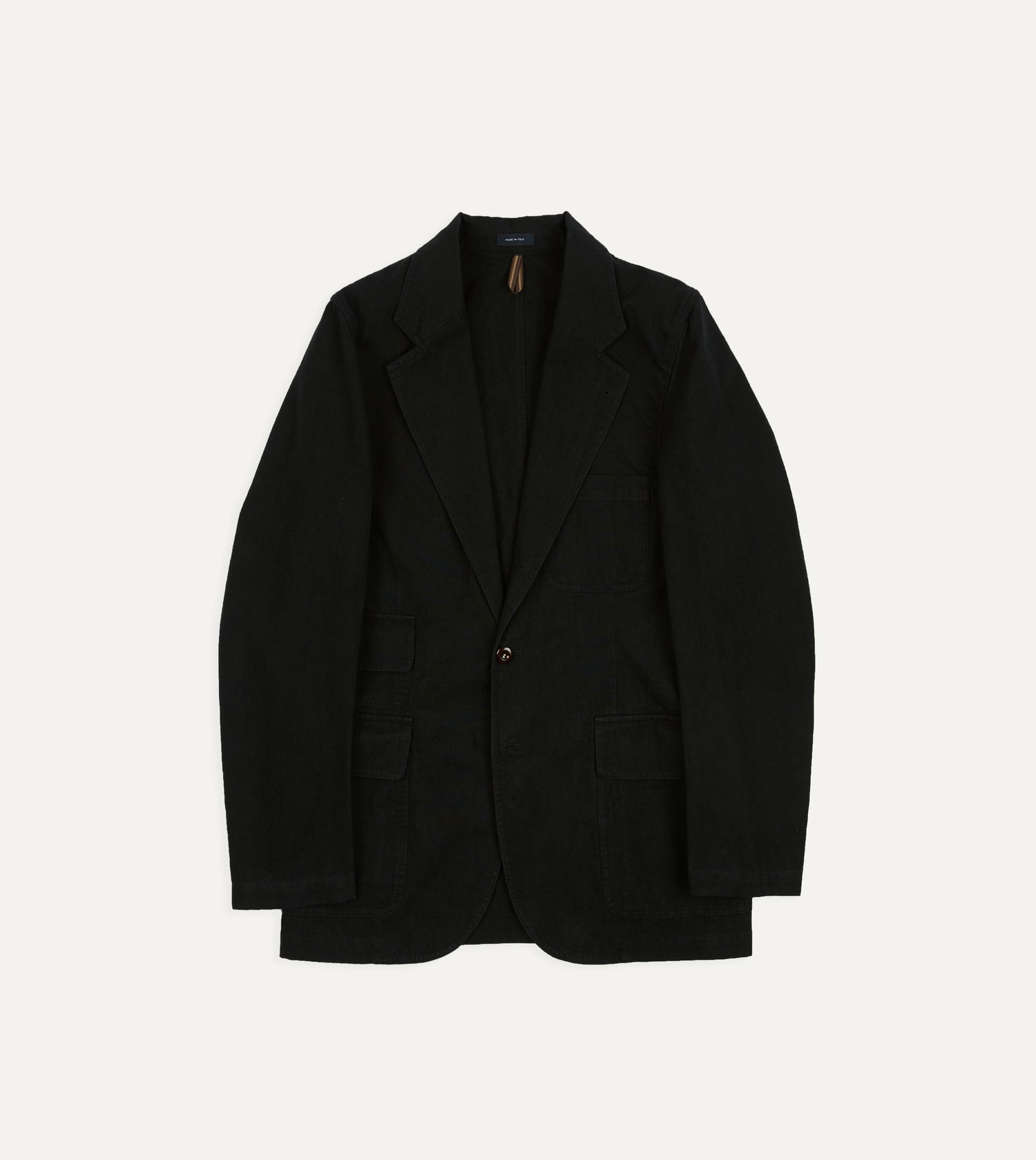 Drake's by A. Levine Black Cotton-Linen Games Blazer Mk. IV