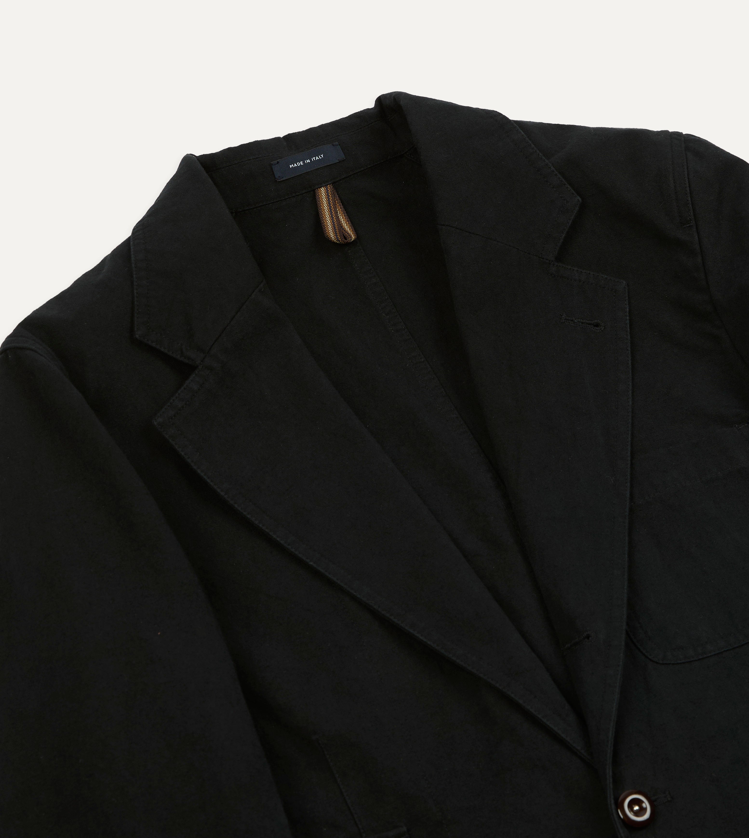 Drake's by A. Levine Black Cotton-Linen Games Blazer Mk. IV