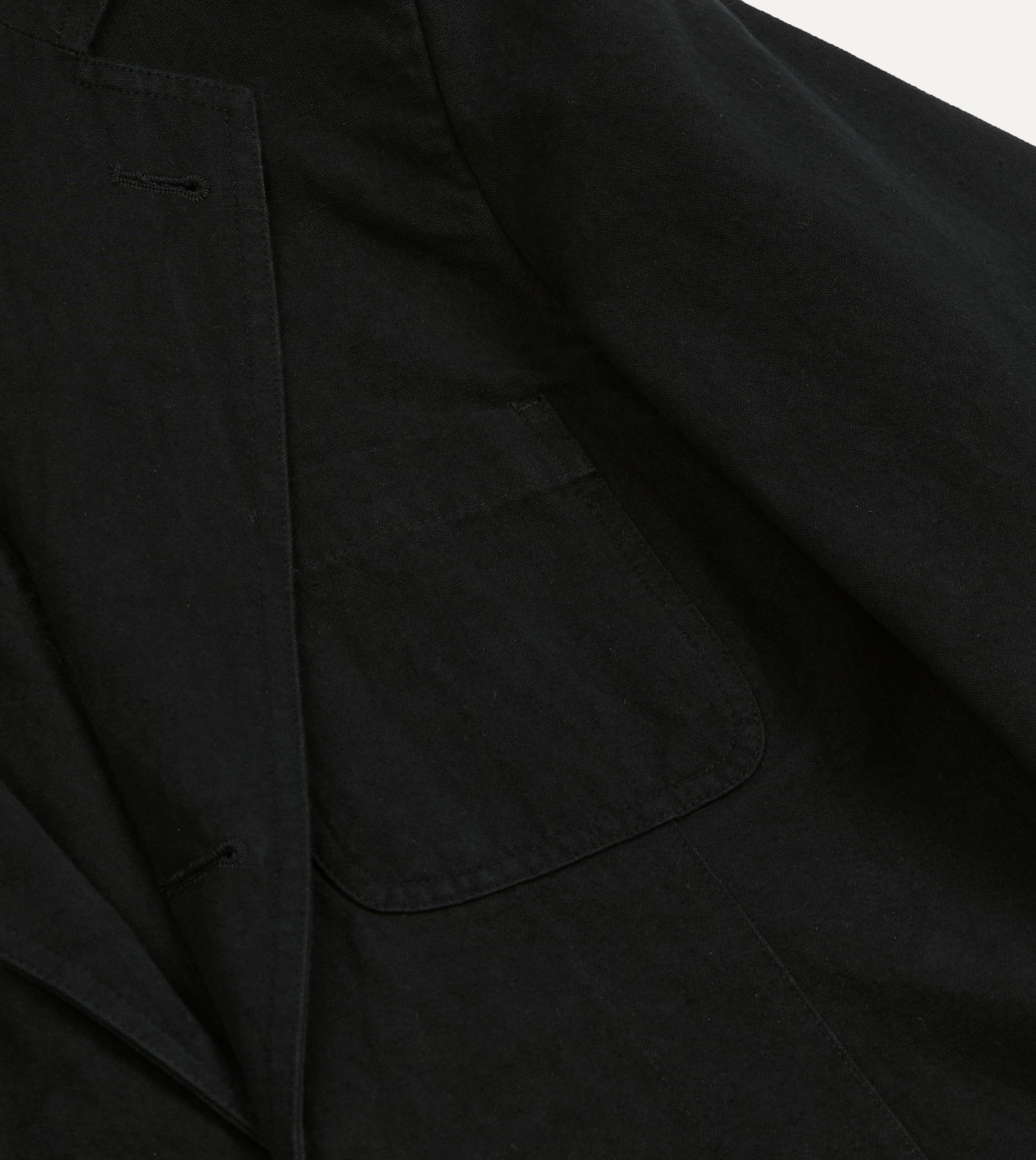 Drake's ゲームスブレザー Drake's by A. Levine Black Cotton-Linen Games Blazer Mk. IV