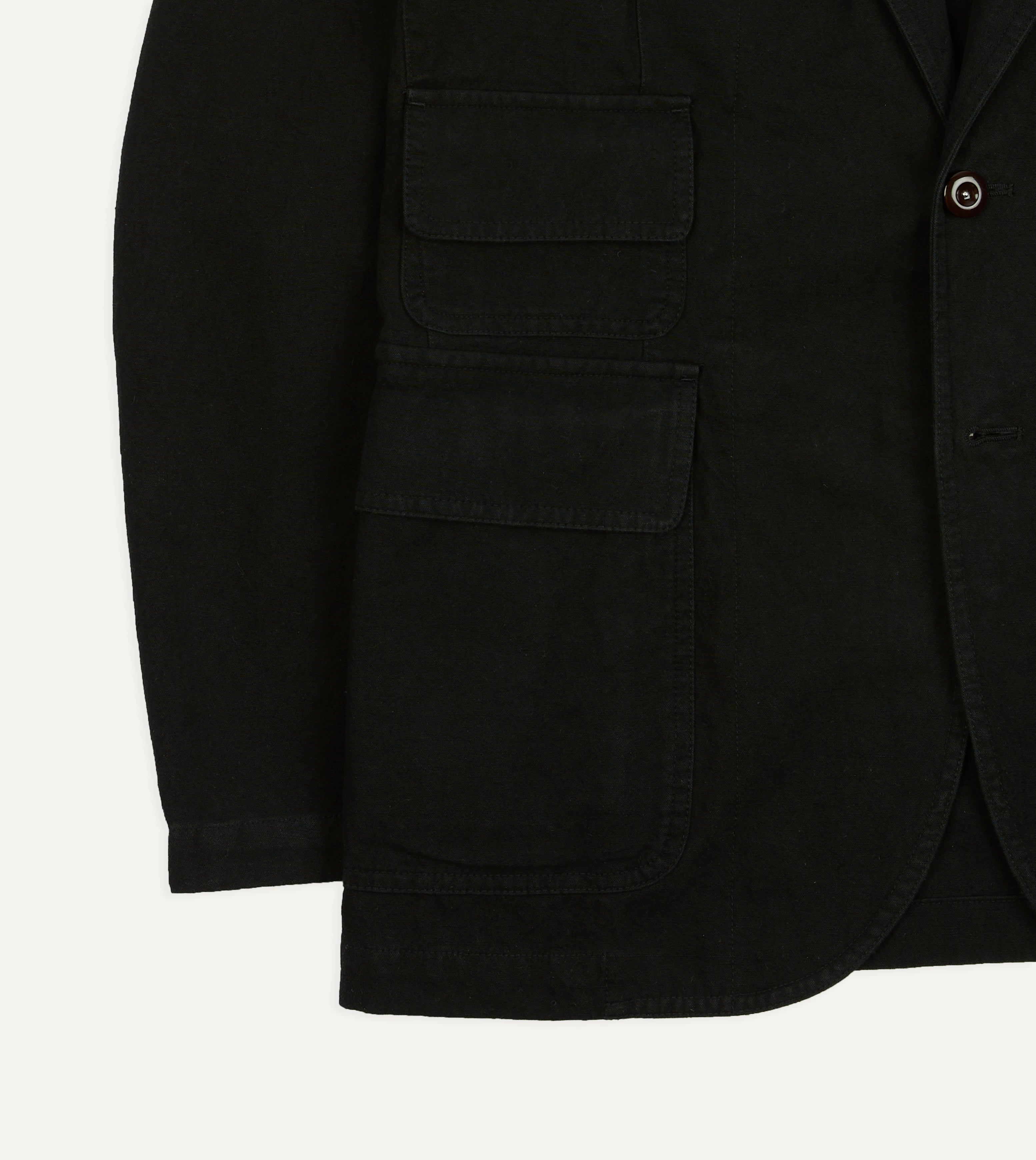 Drake's by A. Levine Black Cotton-Linen Games Blazer Mk. IV