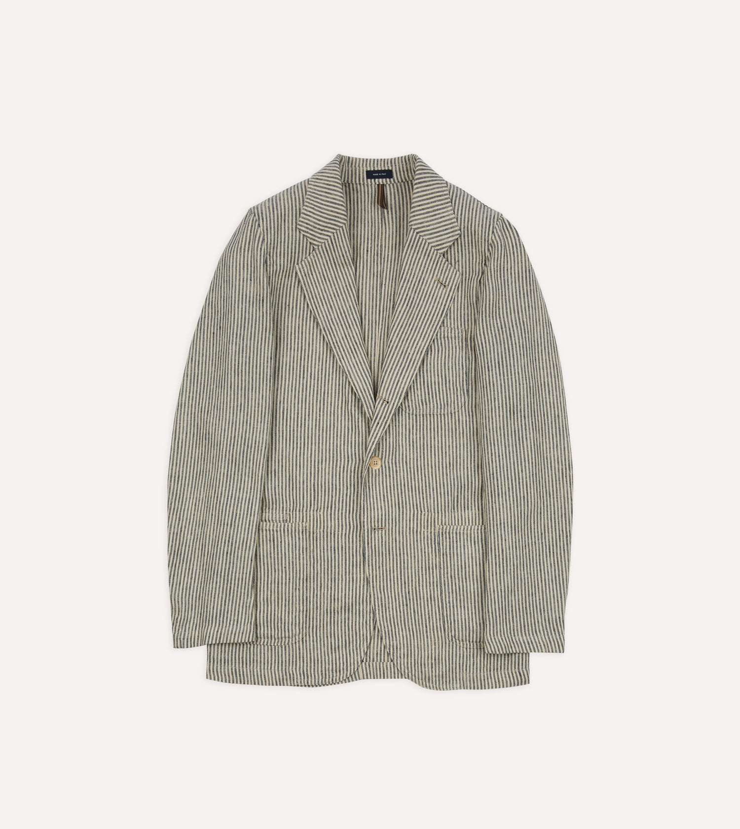 Navy and Ecru Stripe Oxford Linen Games Blazer Mk. IV
