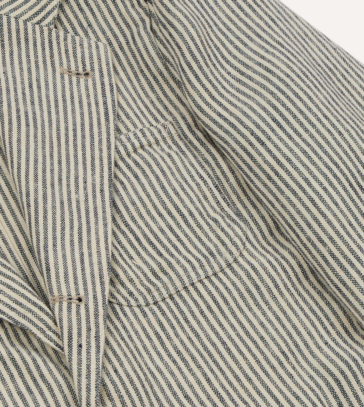 Navy and Ecru Stripe Oxford Linen Games Blazer Mk. IV