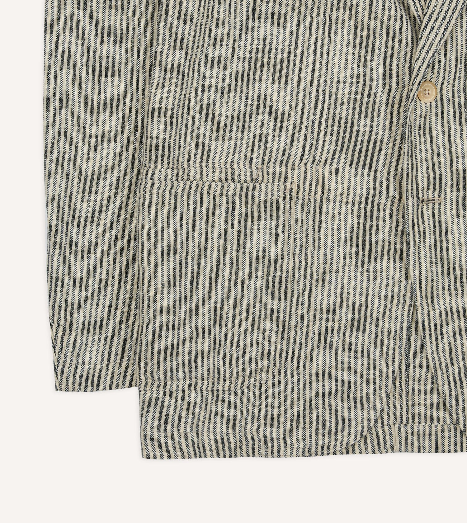 Navy and Ecru Stripe Oxford Linen Games Blazer Mk. IV