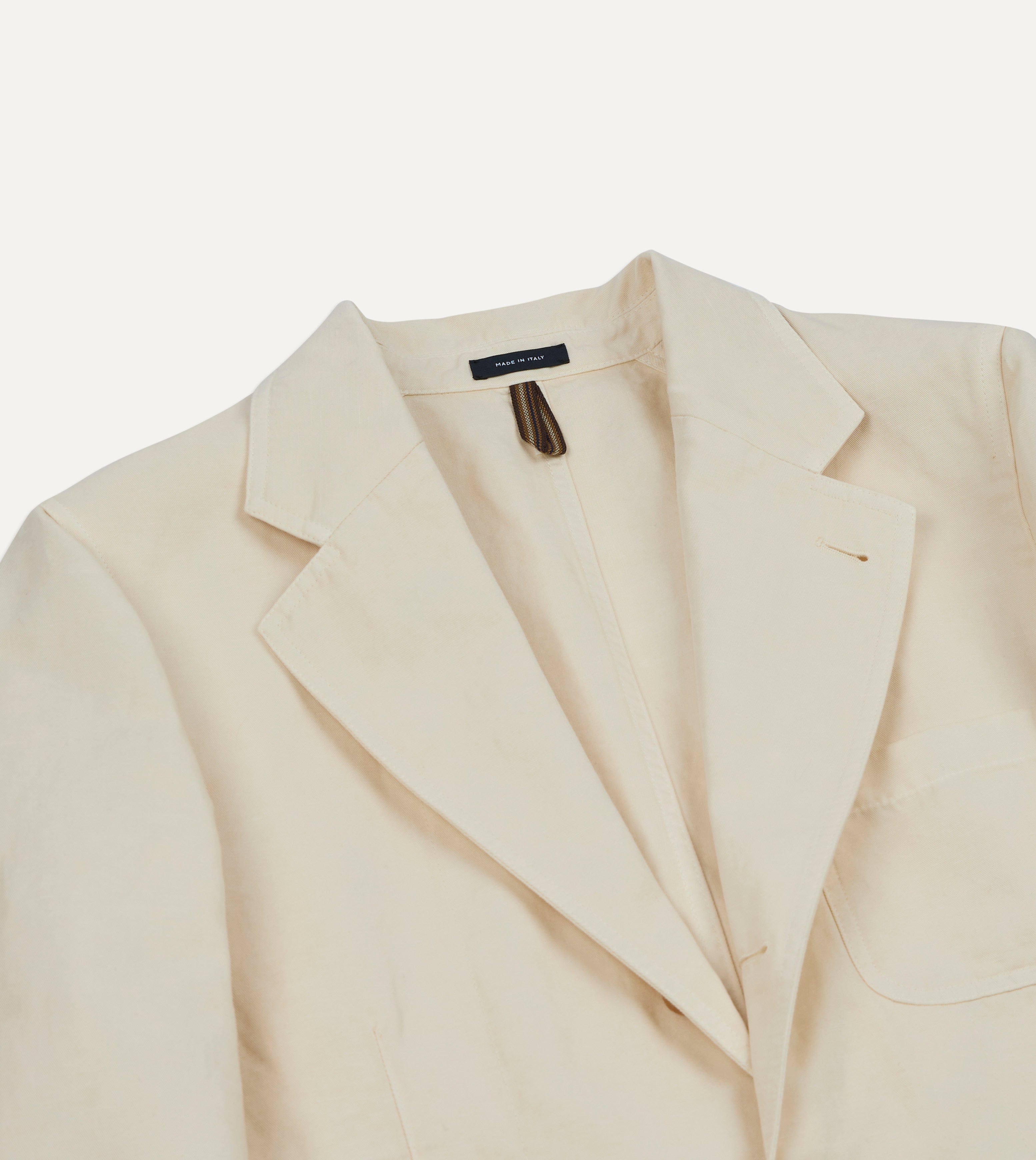 Ecru Cotton-Linen Games Blazer Mk. IV – Drakes US