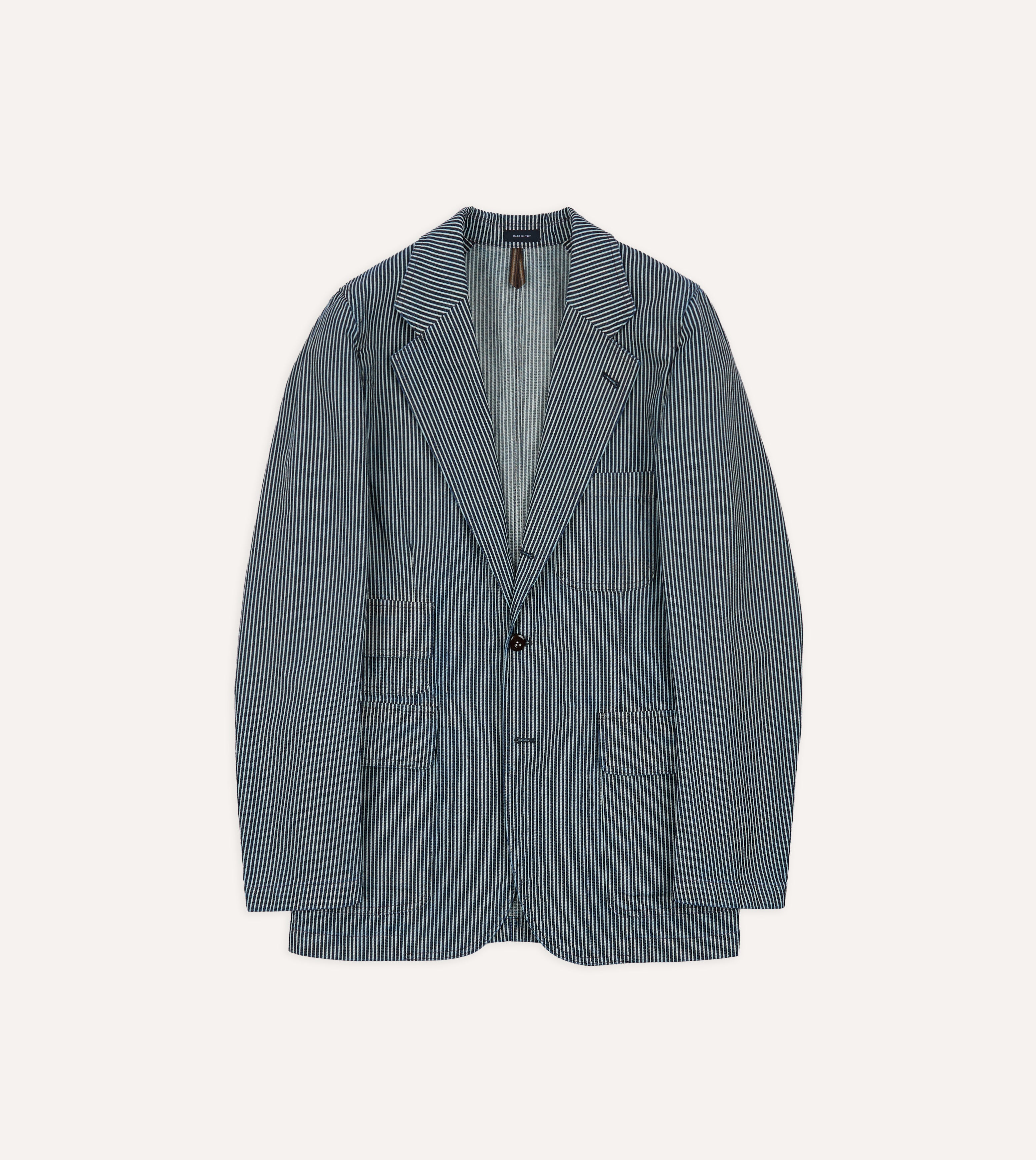 Indigo Hickory Stripe Games Blazer Mk. IV – Drakes US