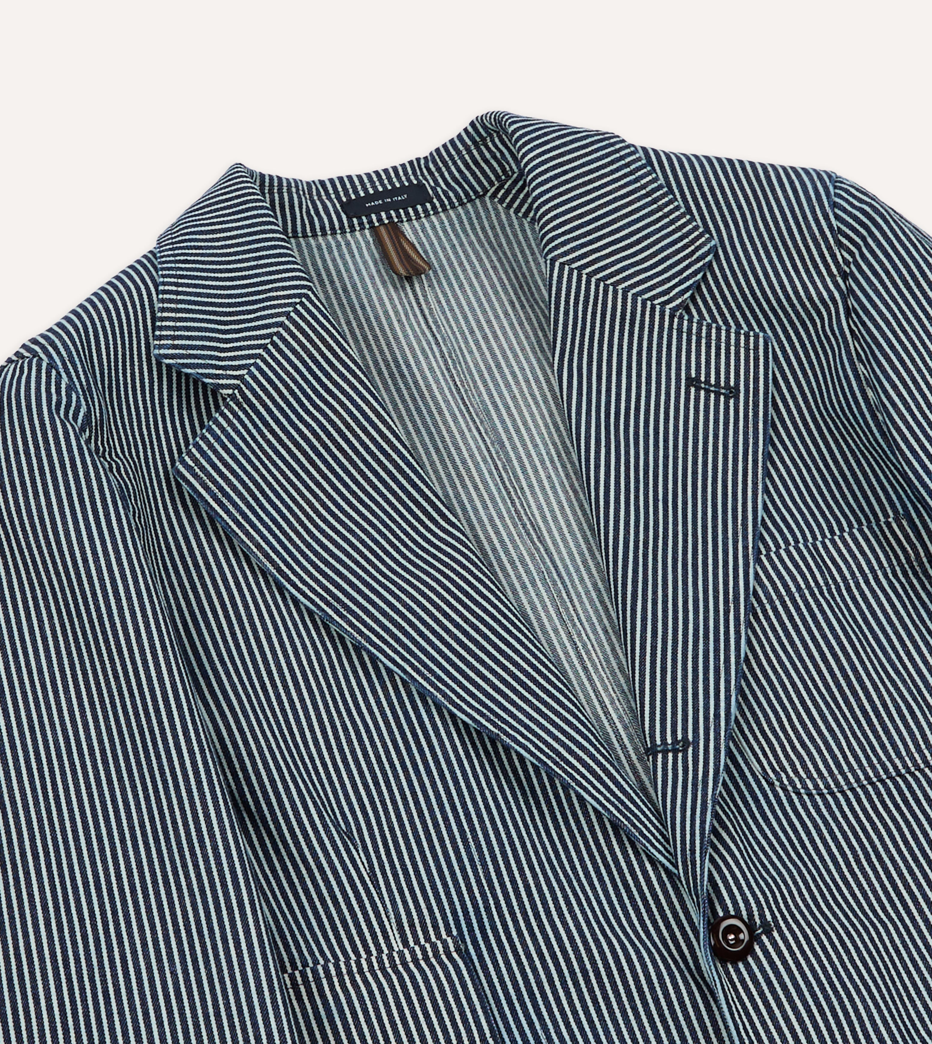 Indigo Hickory Stripe Games Blazer Mk. IV – Drakes US