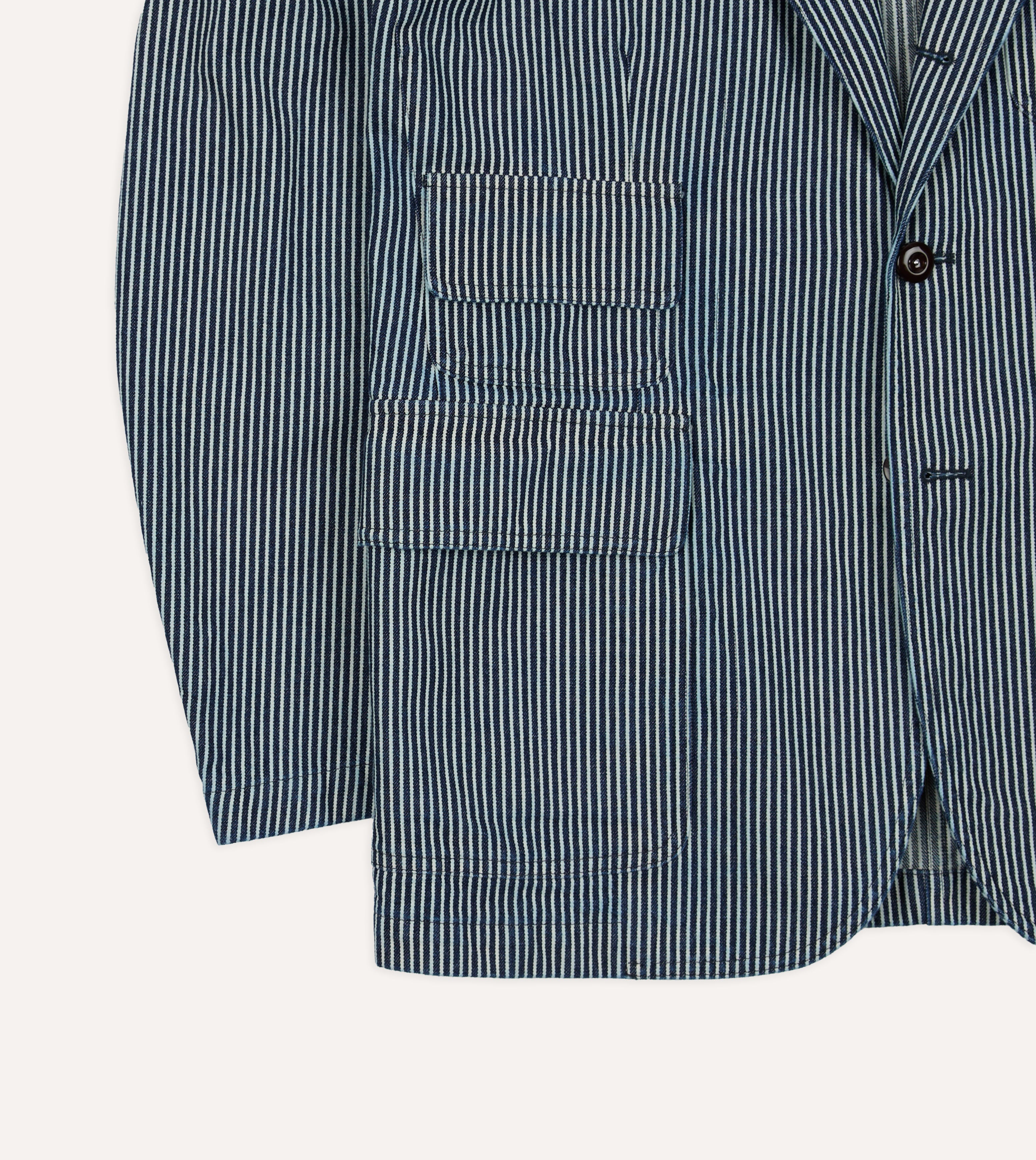 Indigo Hickory Stripe Games Blazer Mk. IV – Drakes US