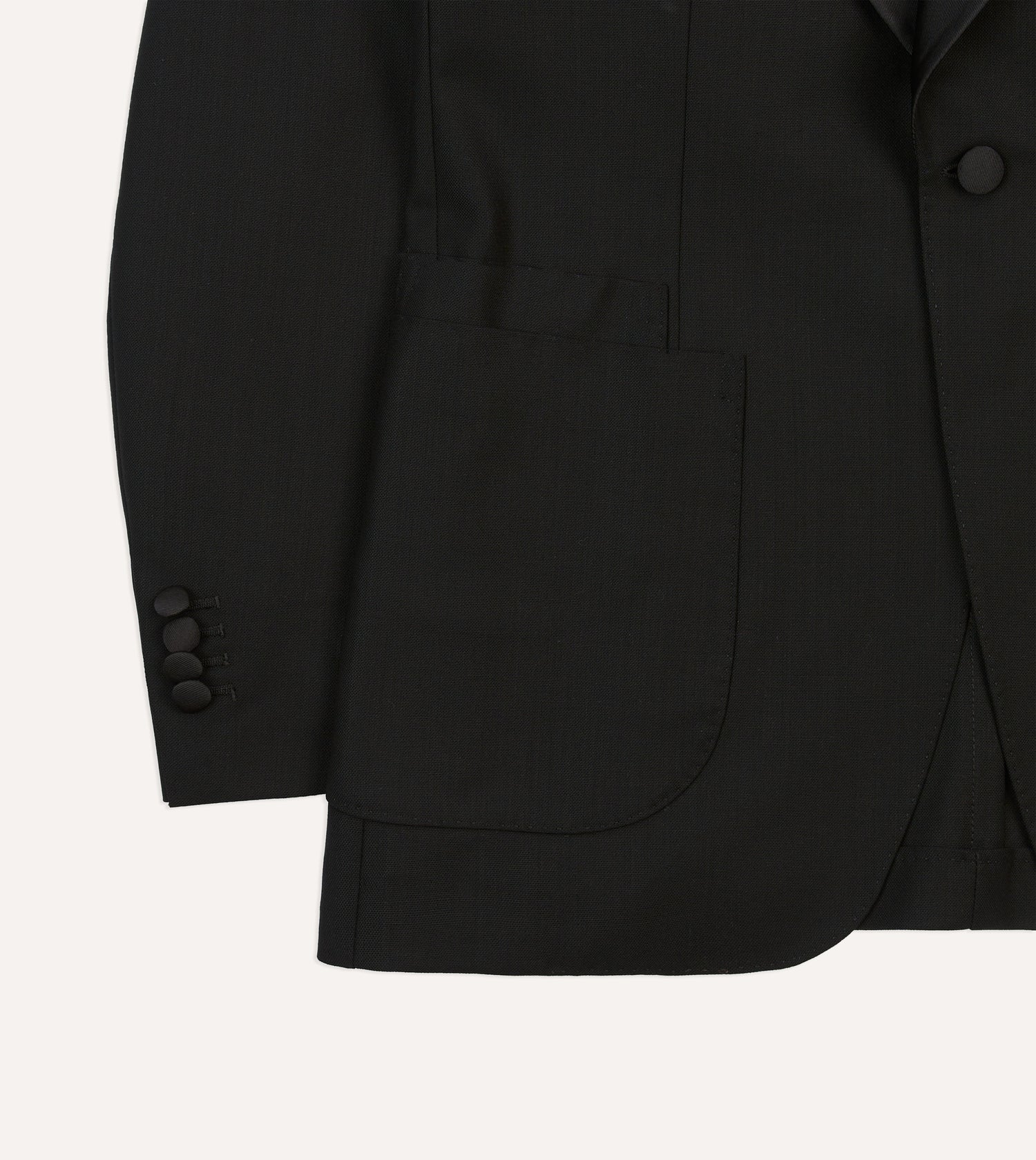 Black Wool Shawl Collar Tuxedo Blazer