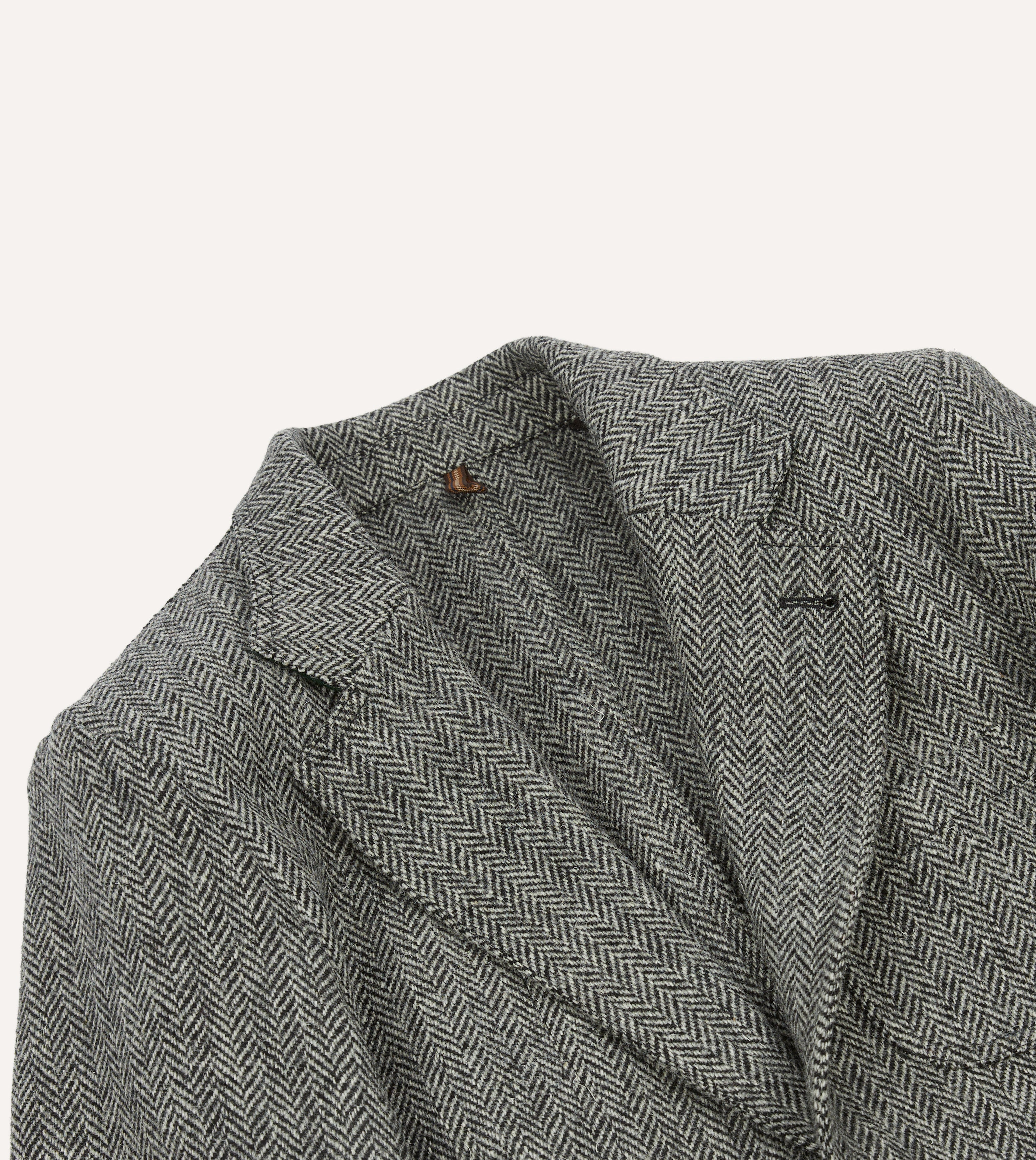 Grey Herringbone Harris Tweed Games Blazer Mk. VII – Drakes US