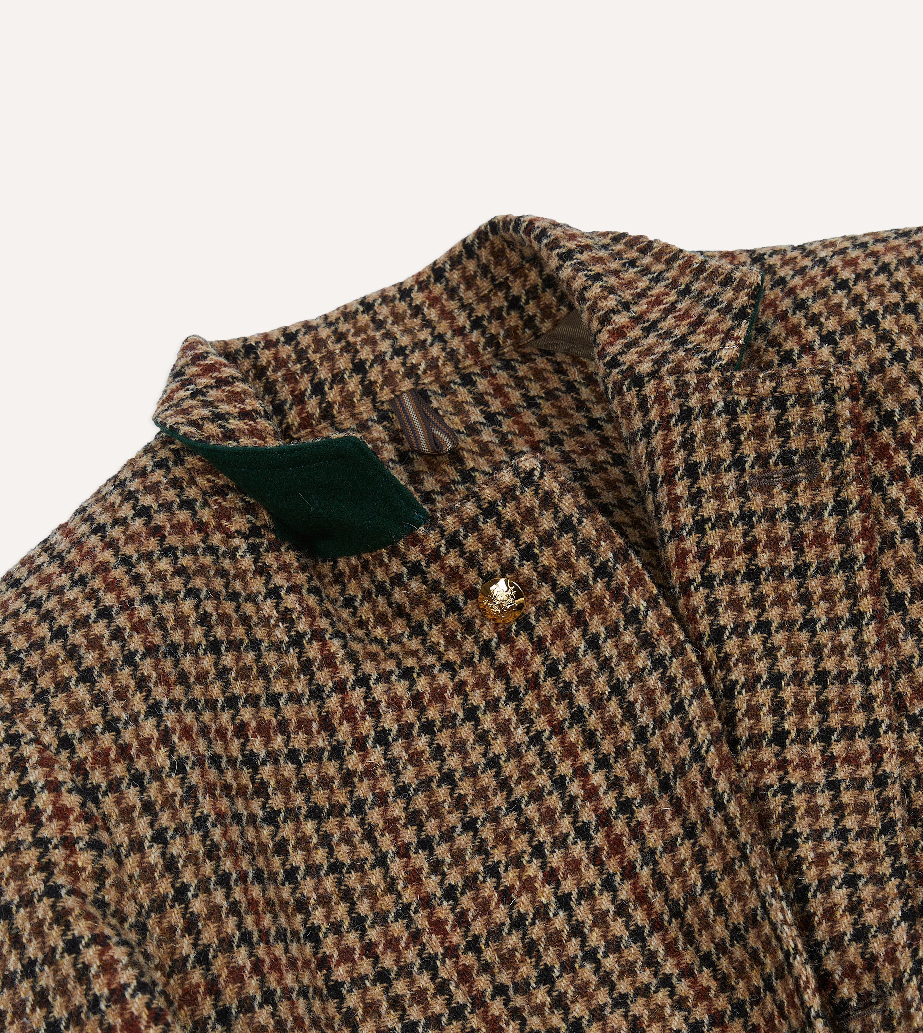 Brown Houndstooth Check Harris Tweed Games Blazer Mk. VII Drakes US