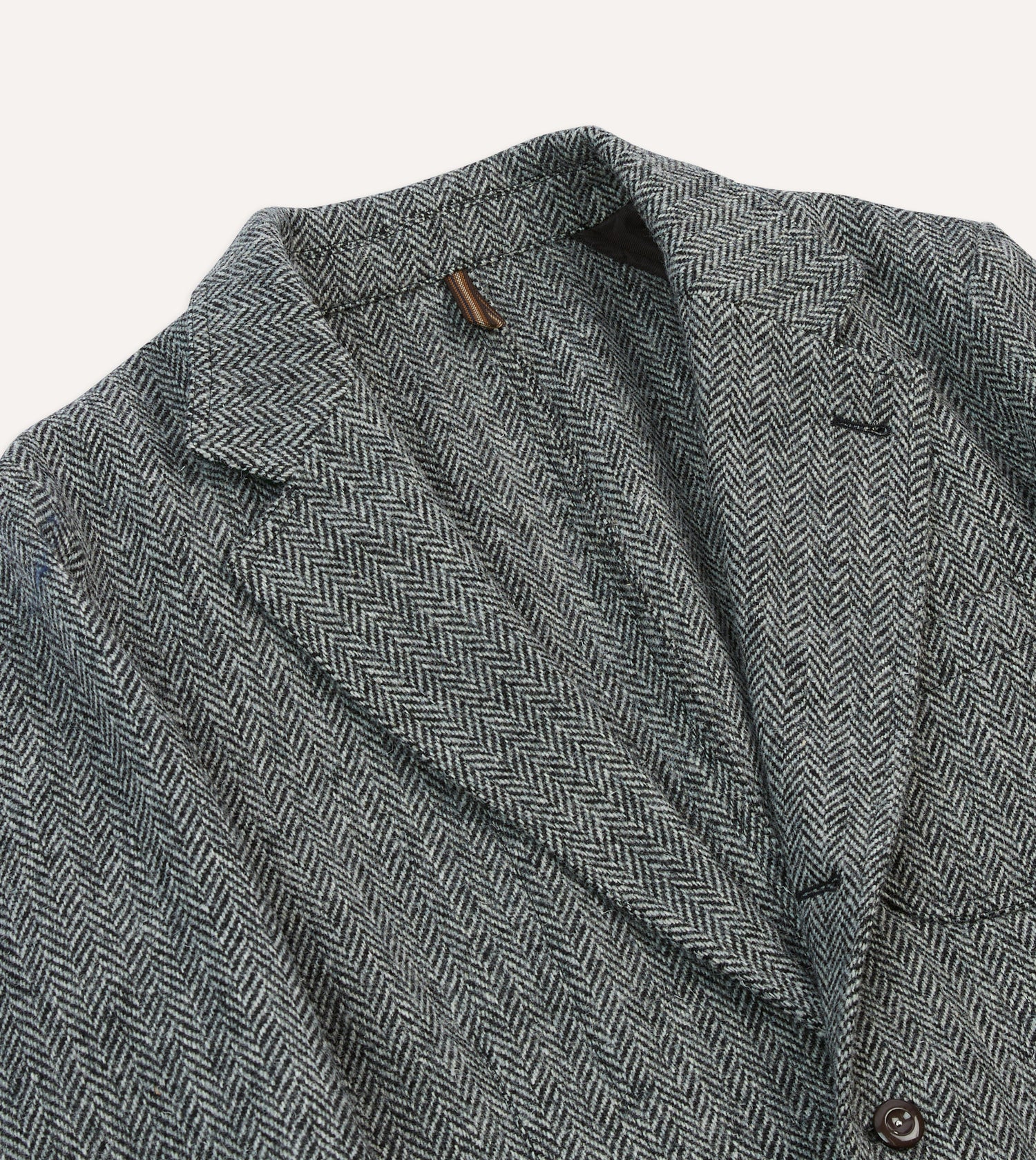 Grey Herringbone Harris Tweed Games Blazer VII – Drakes US
