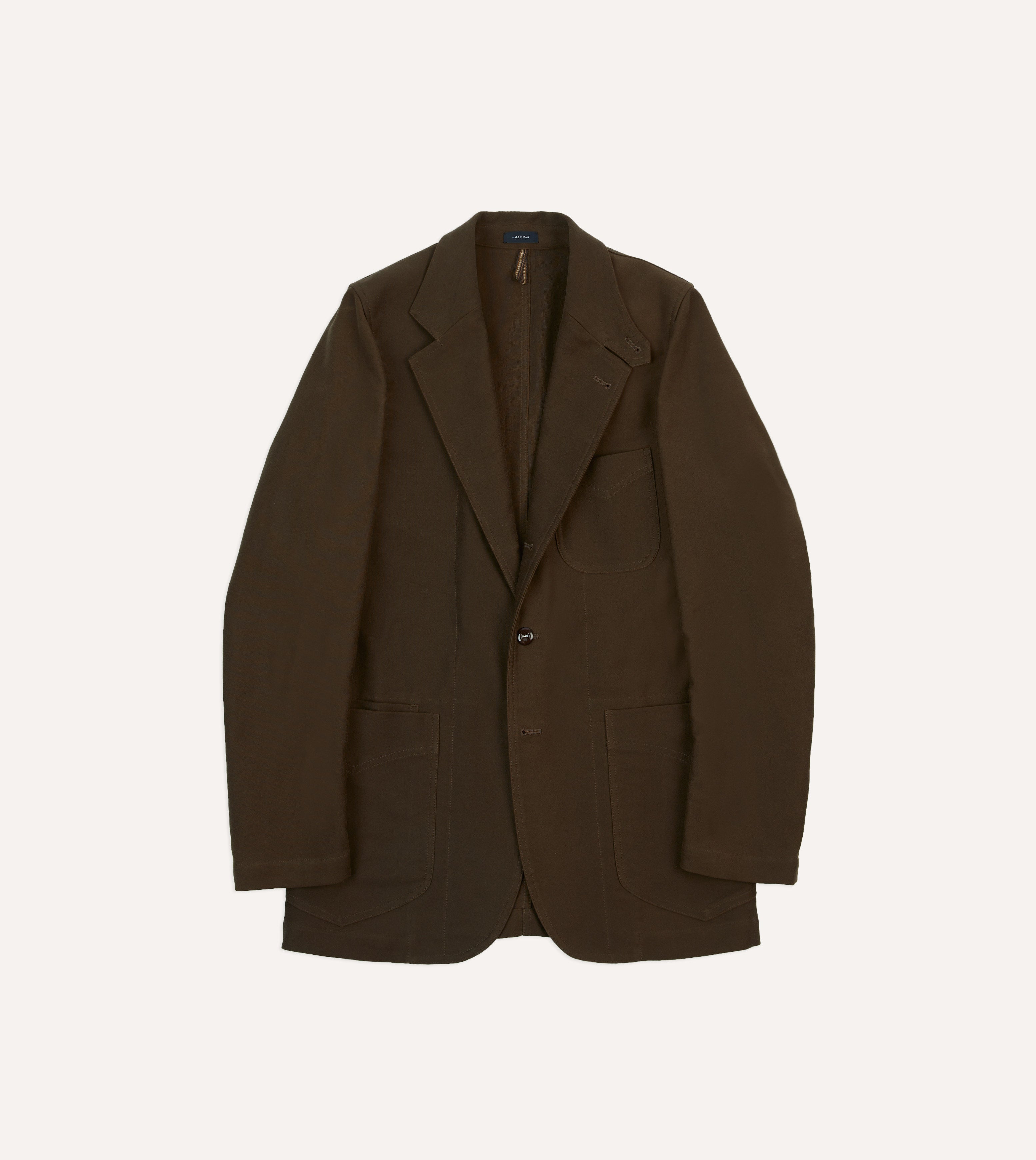 Brown Cotton Twill Western Games Blazer