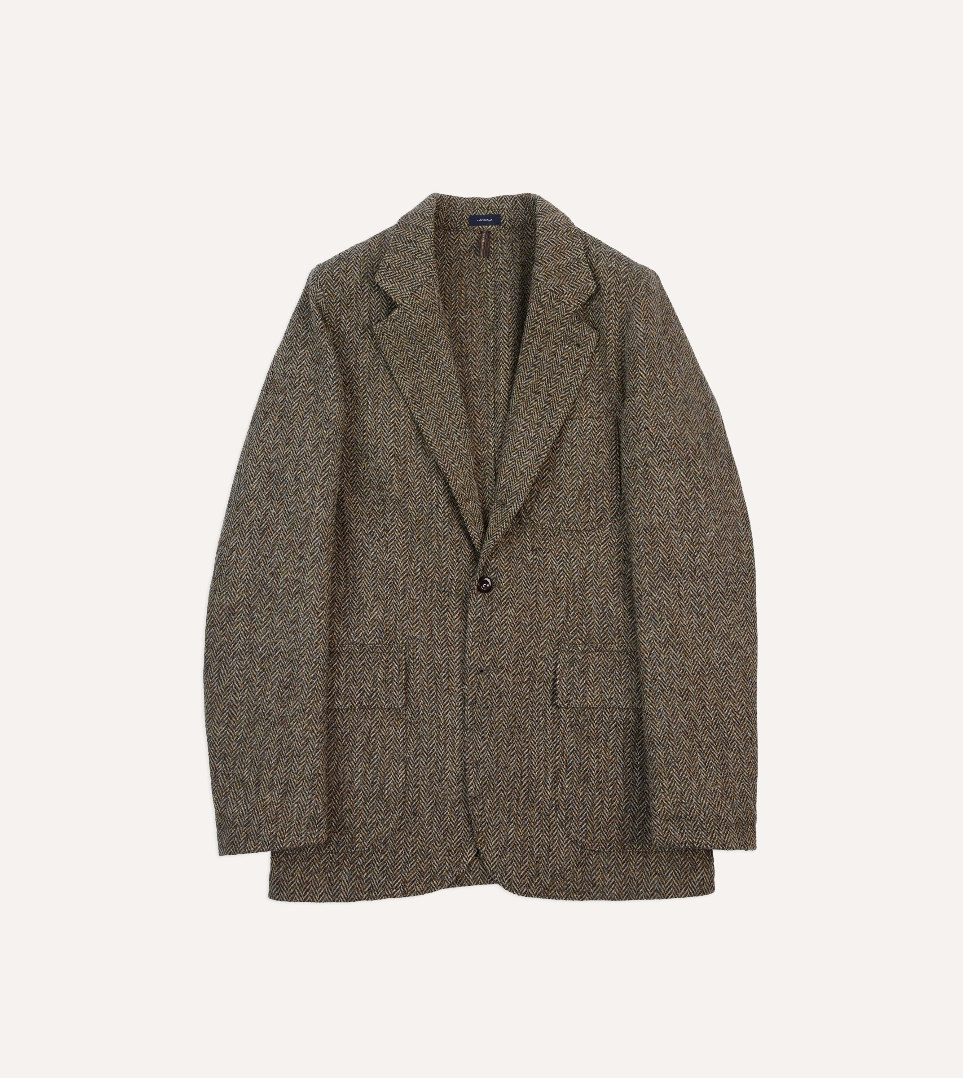 Olive Herringbone Harris Tweed Games Blazer Mk. VII