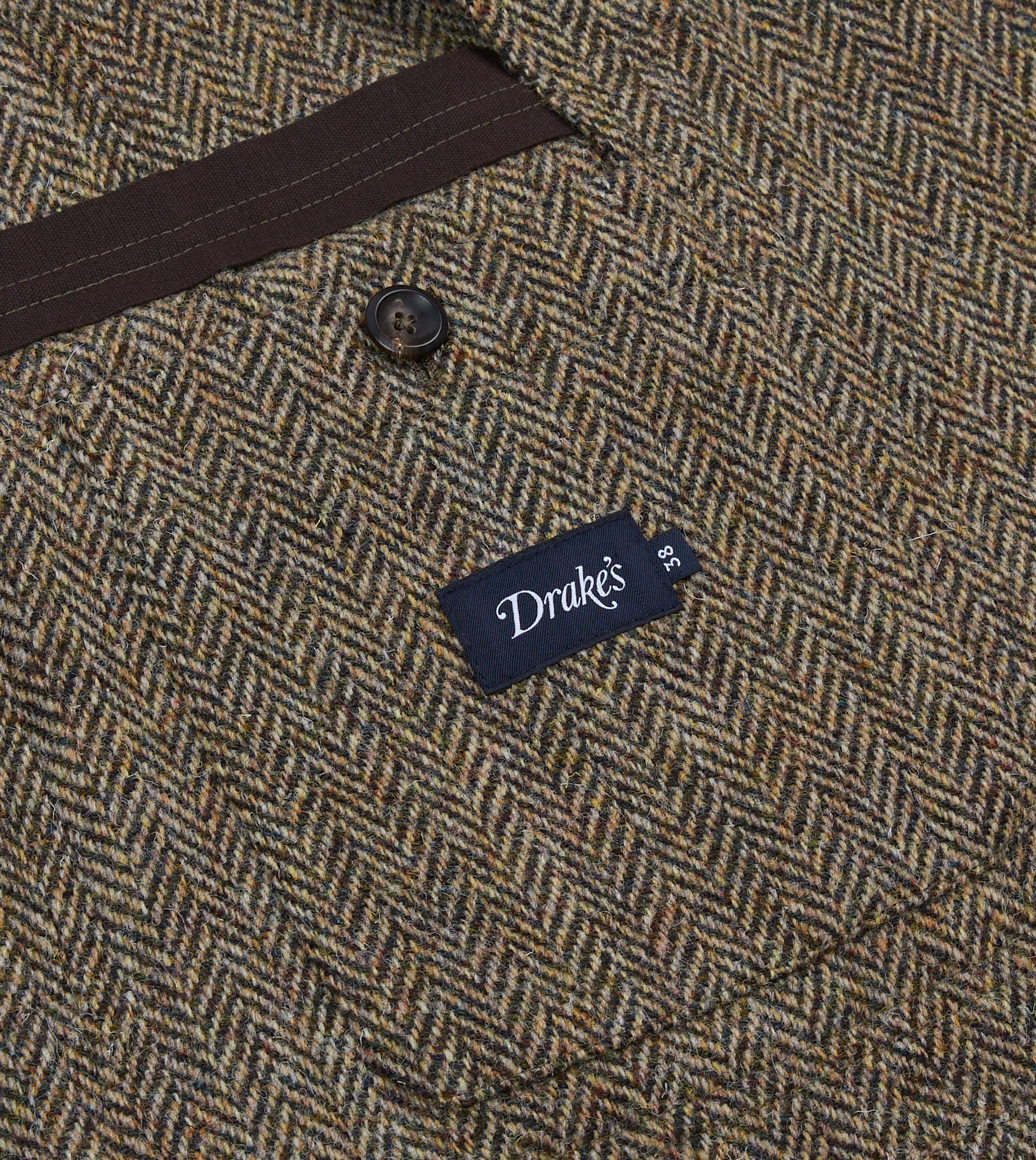 Olive Herringbone Harris Tweed Games Blazer Mk. VII – Drakes US