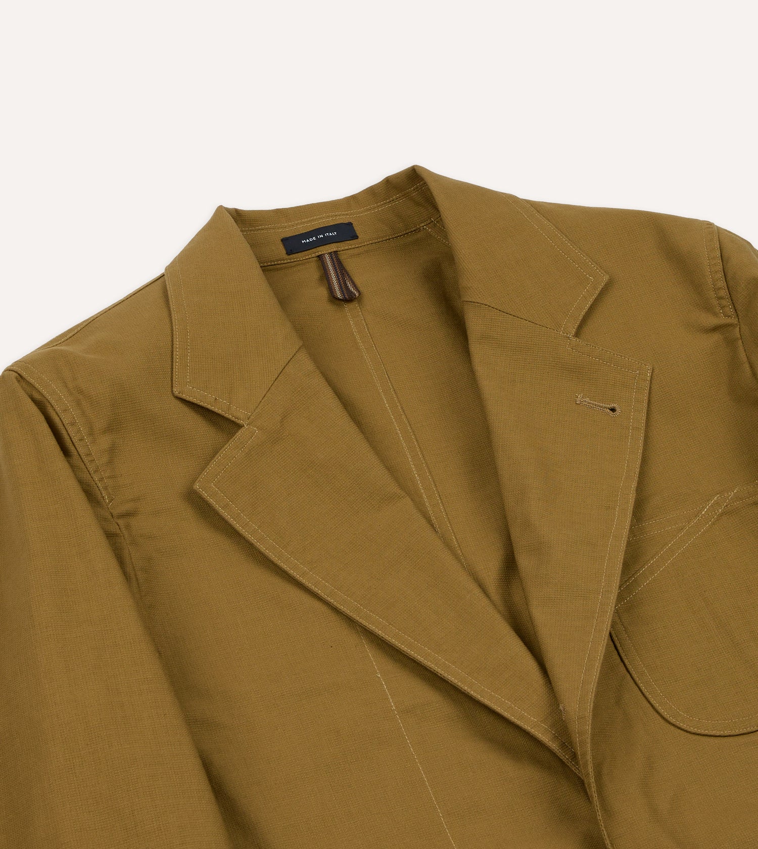 Olive Cotton Drawstring Games Blazer