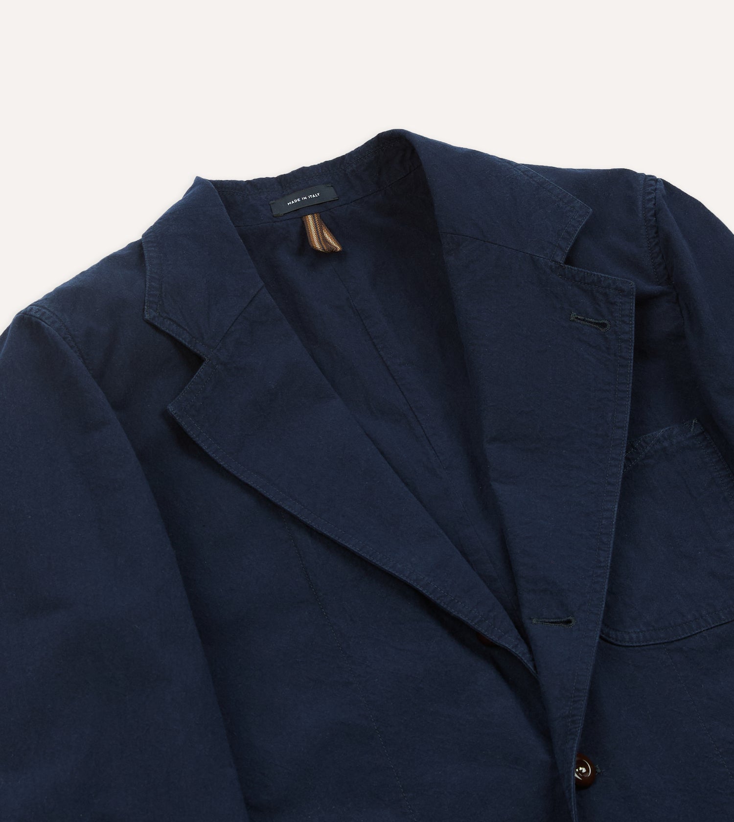 Navy Cotton-Linen Double Layer Games Blazer