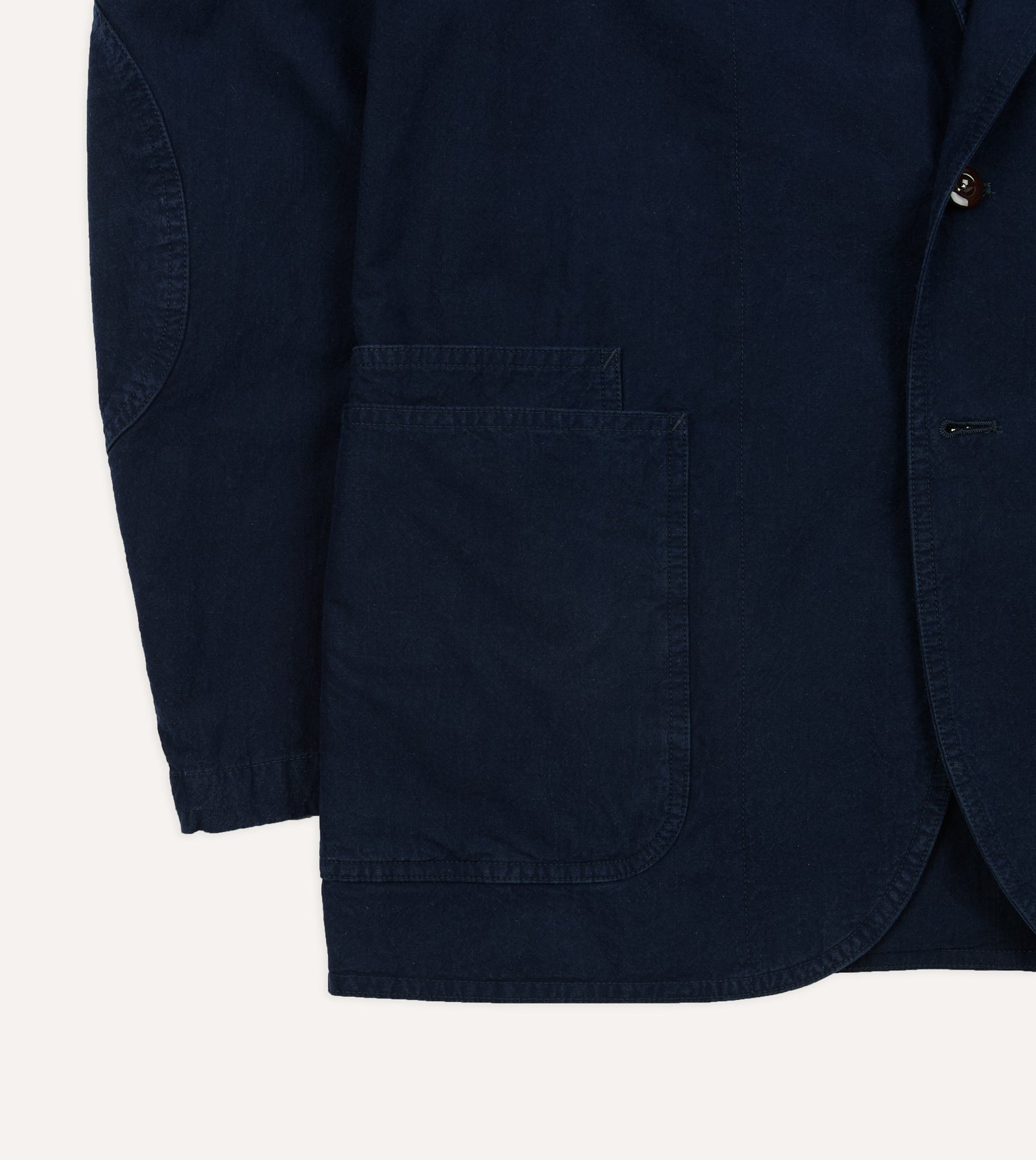 Navy Cotton-Linen Double Layer Games Blazer