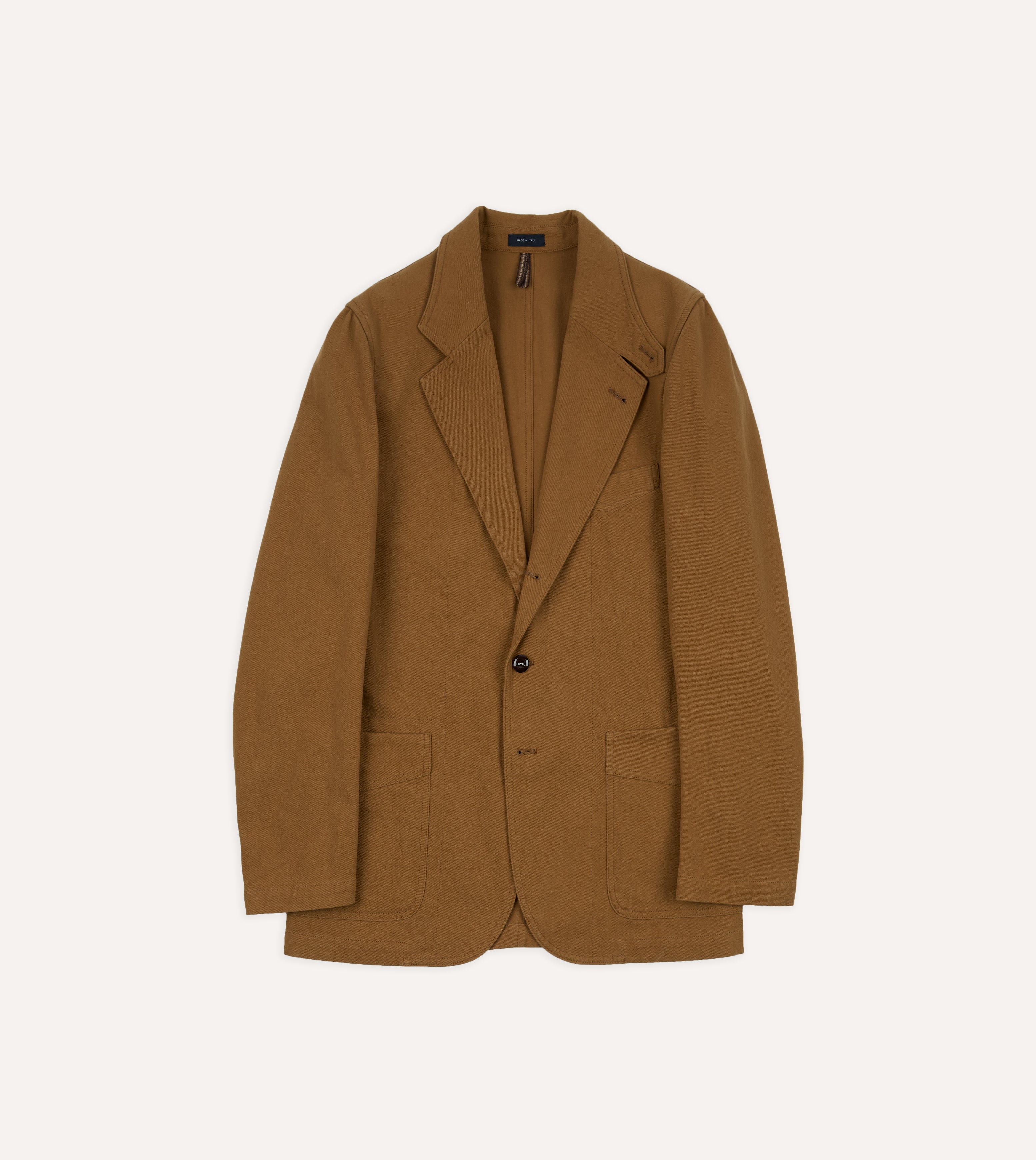 Camel Cotton Twill Field Games Blazer – Drakes US
