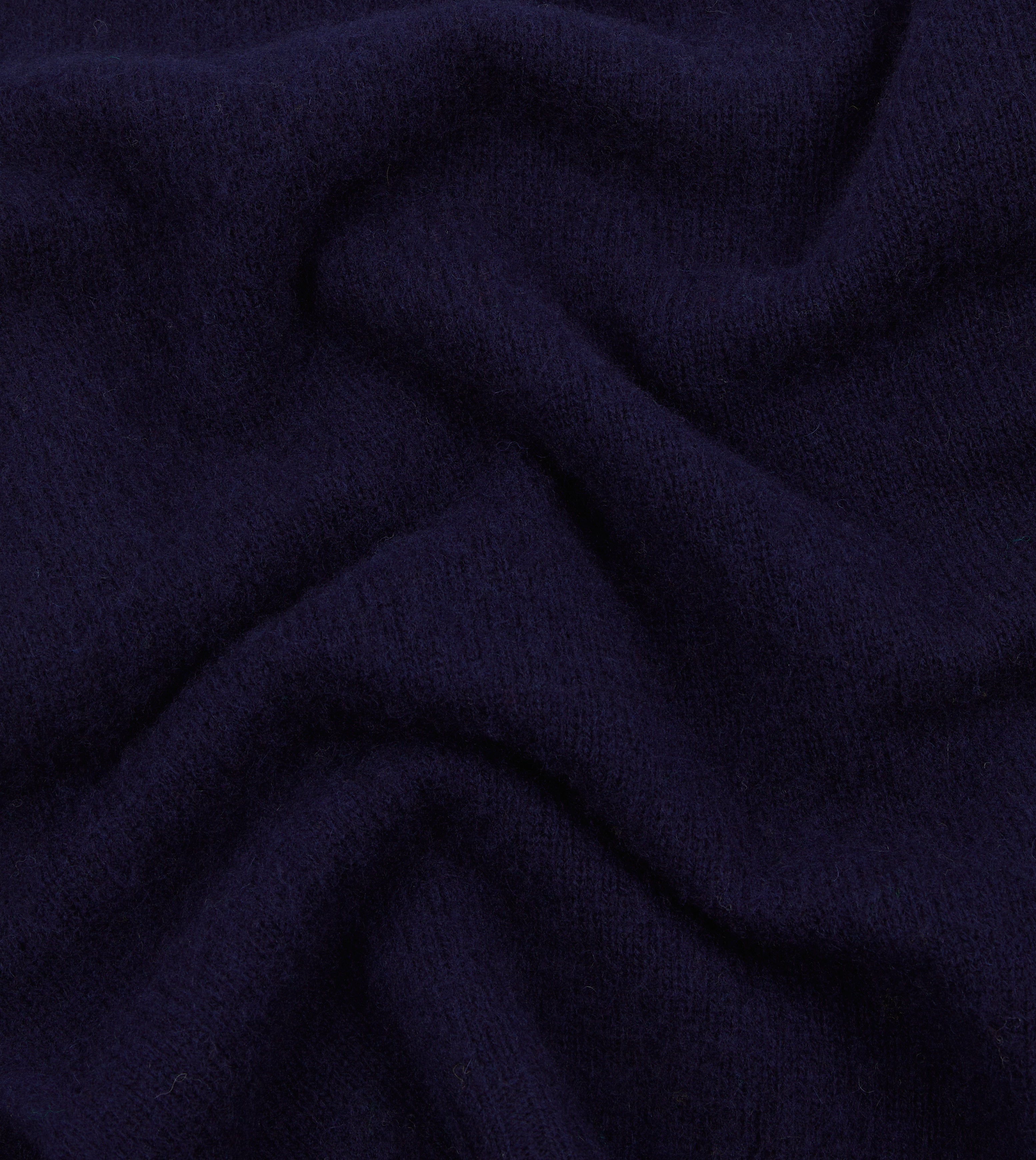 Navy Brushed Shetland Crew Neck Jumper