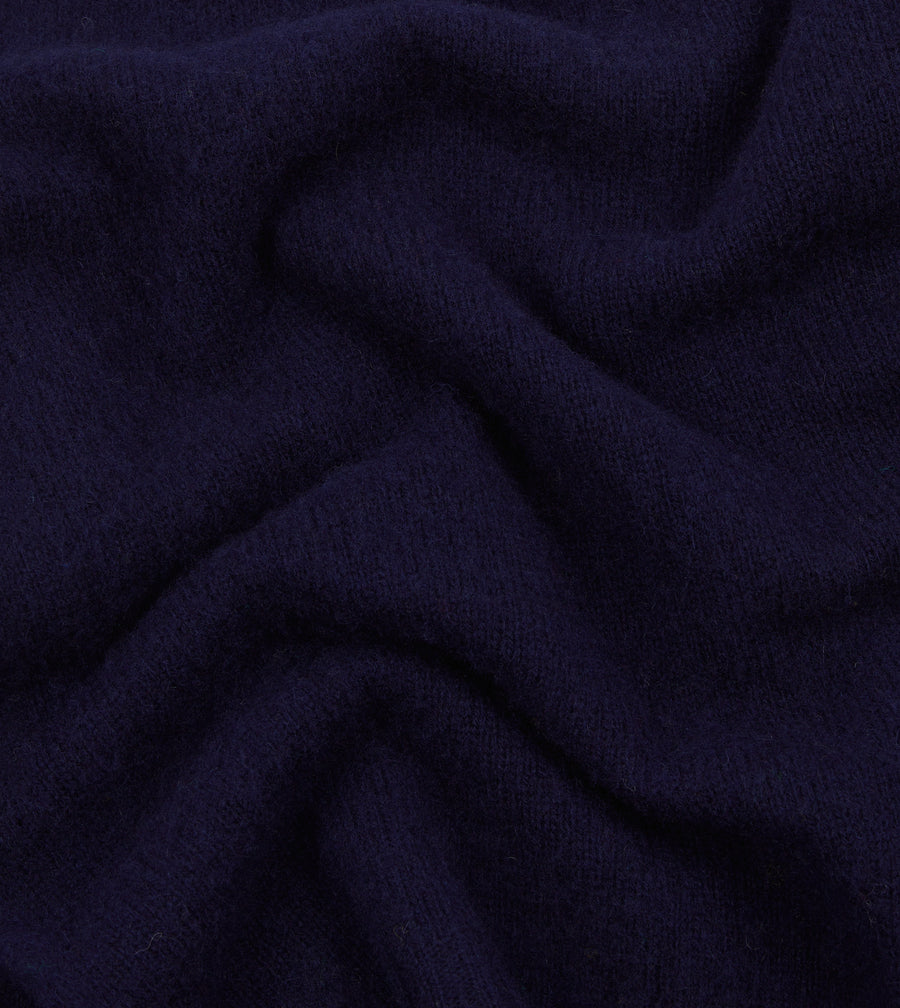 Navy Brushed Shetland Crew Neck Jumper