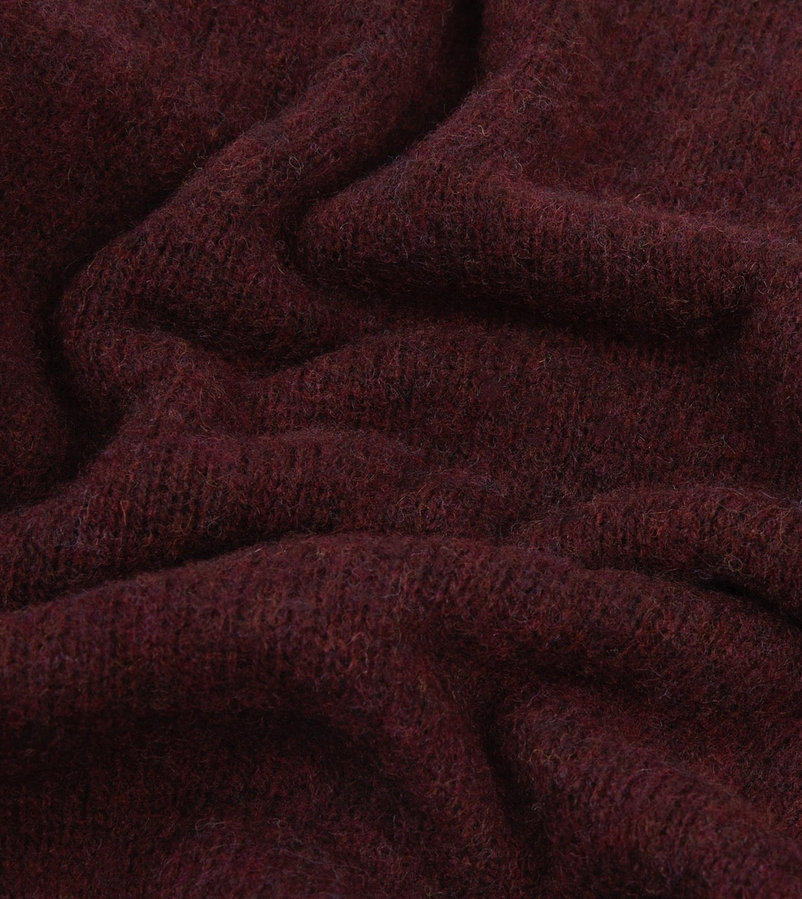 Burgundy Brushed Shetland Crew Neck Jumper