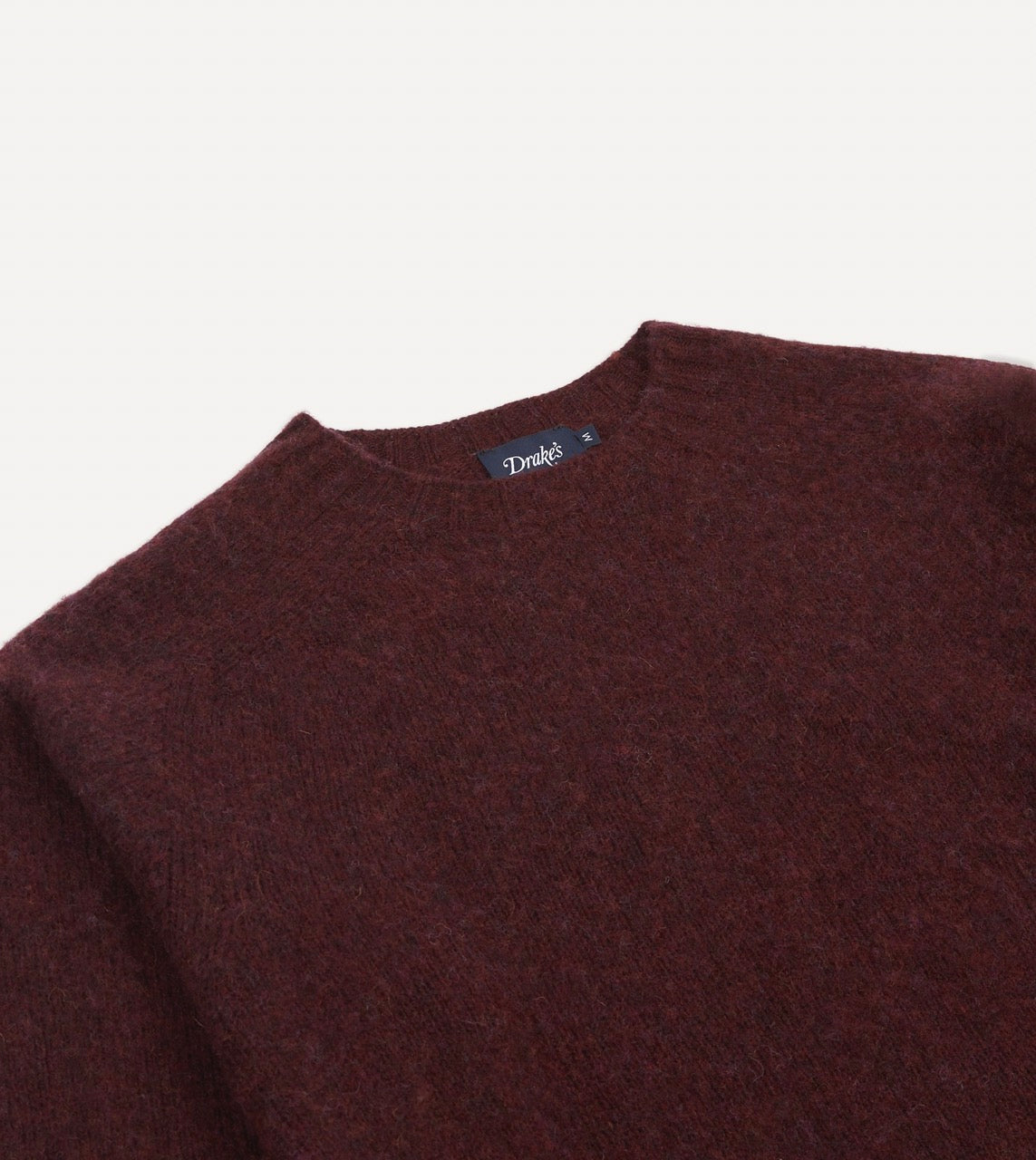Burgundy Brushed Shetland Crew Neck Jumper