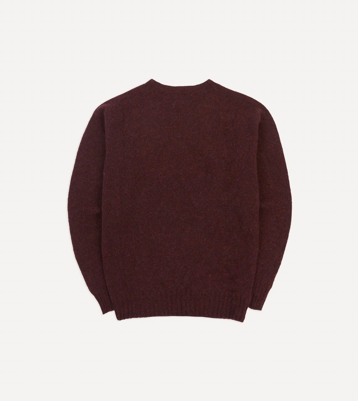 Burgundy Brushed Shetland Crew Neck Jumper