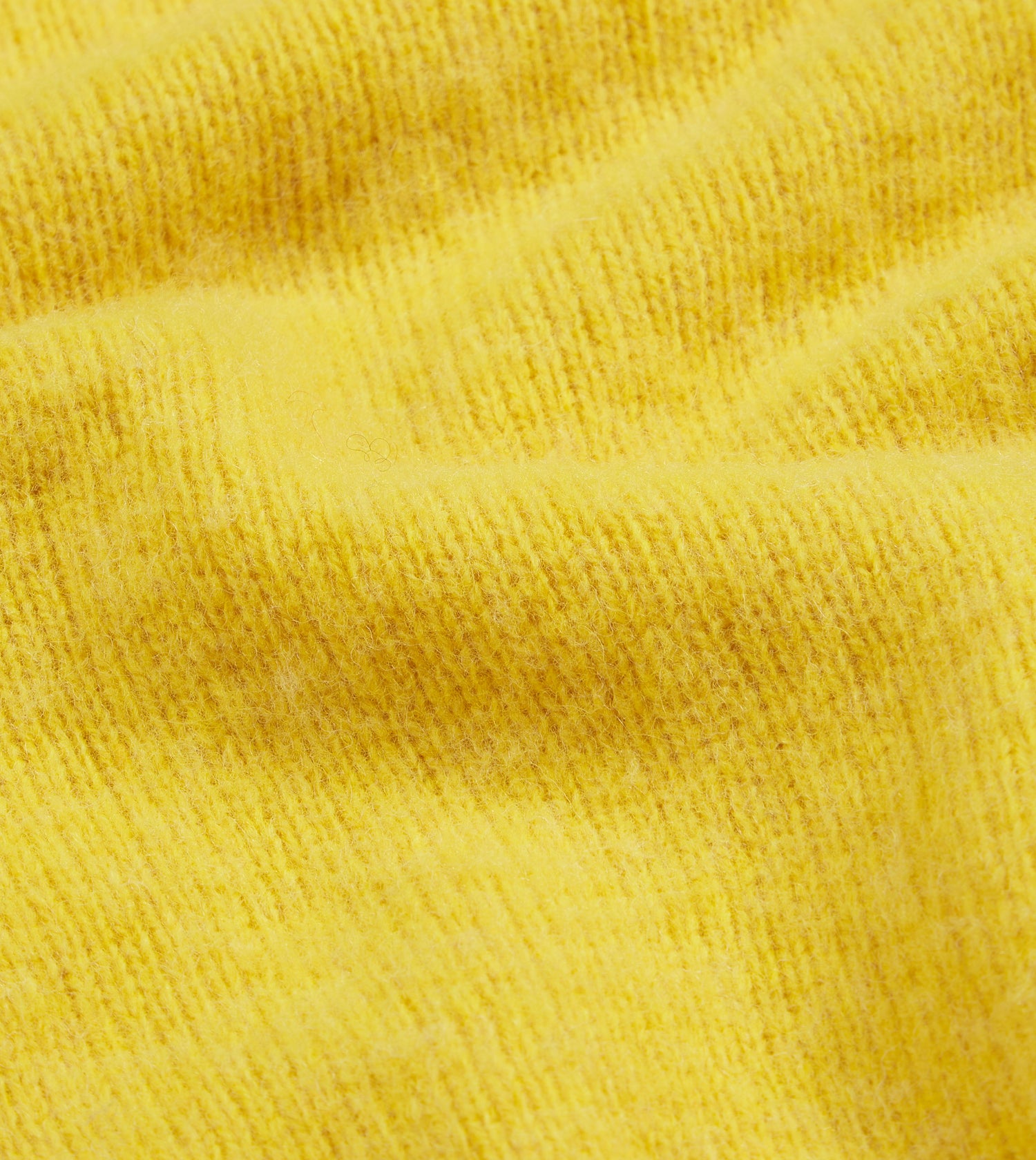 Canary Yellow Brushed Shetland Crew Neck Jumper