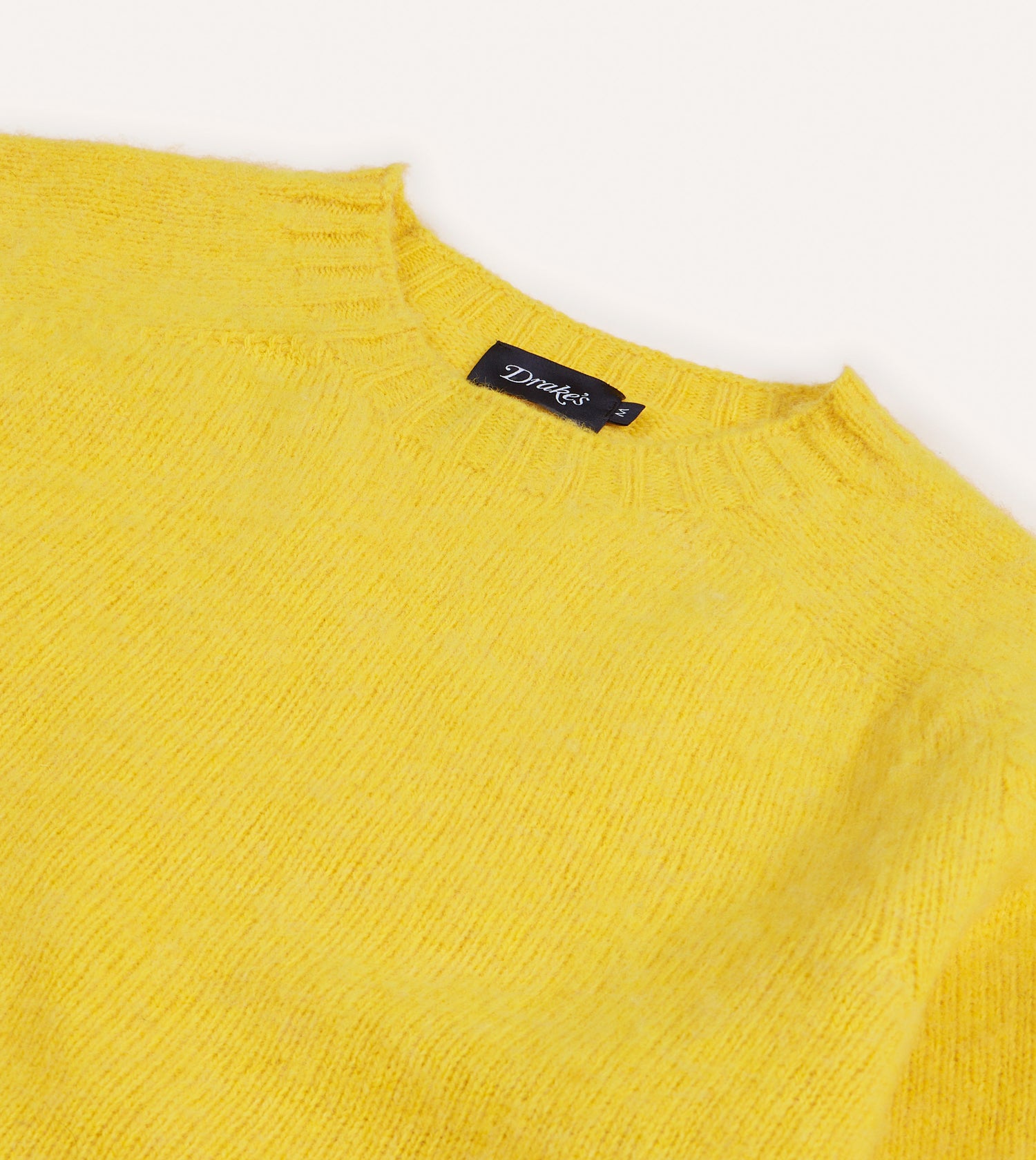 Canary Yellow Brushed Shetland Crew Neck Jumper