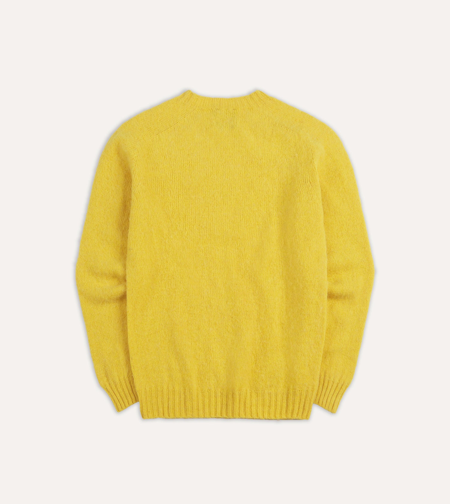 Canary Yellow Brushed Shetland Crew Neck Jumper