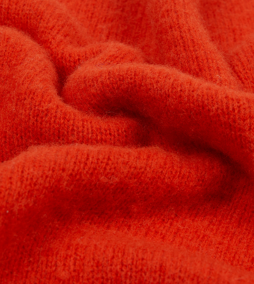 Red Brushed Shetland Crew Neck Jumper