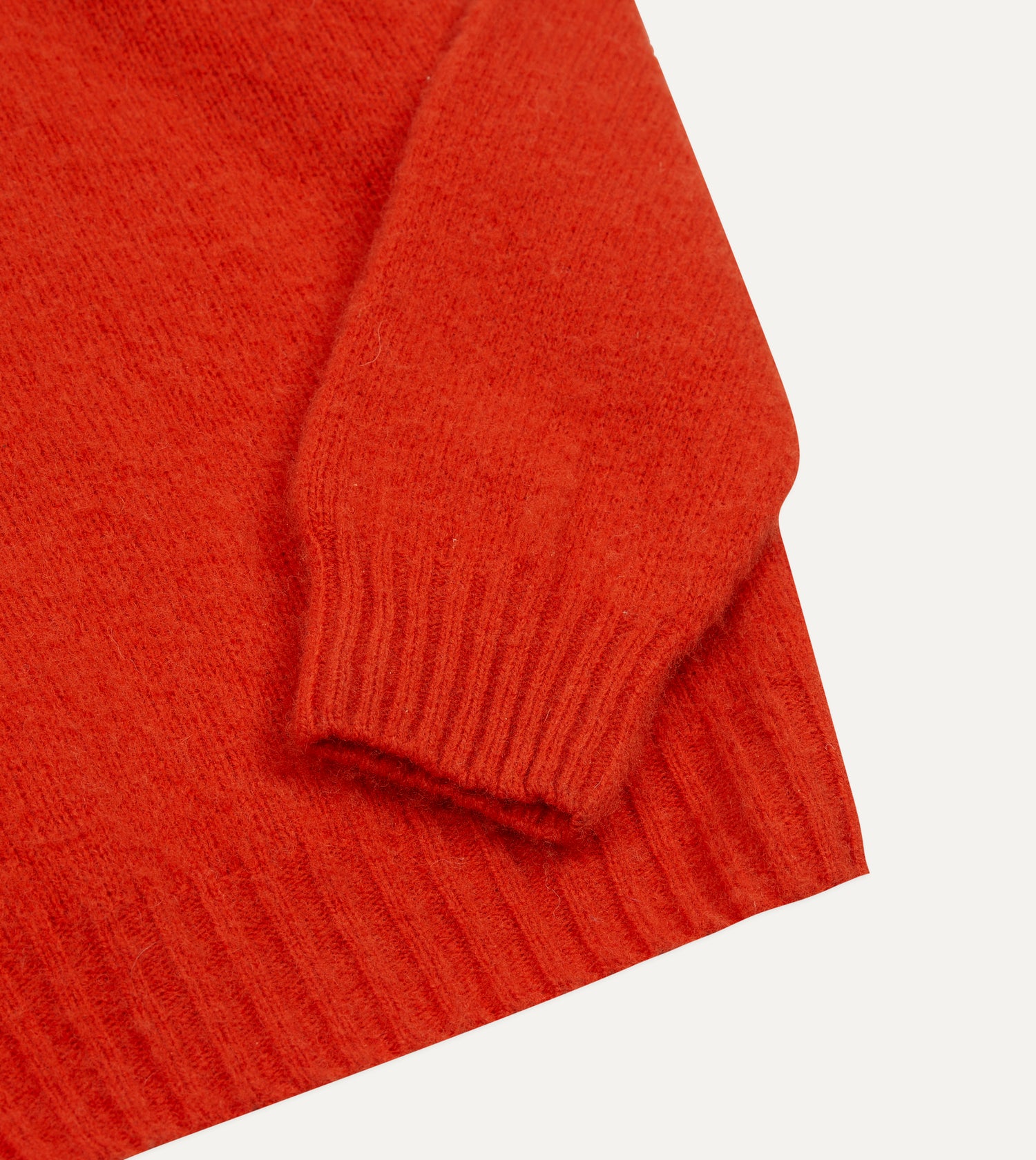 Red Brushed Shetland Crew Neck Jumper