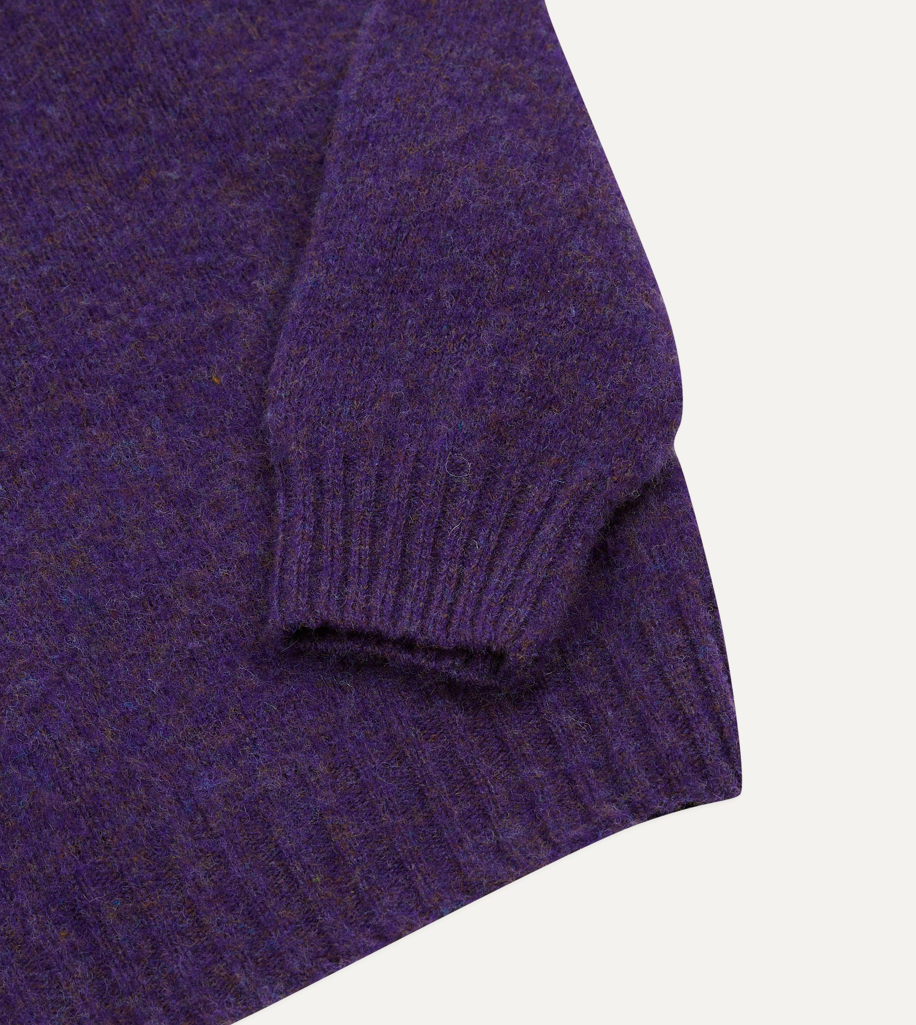 Lavender Brushed Shetland Crew Neck Jumper – Drakes US