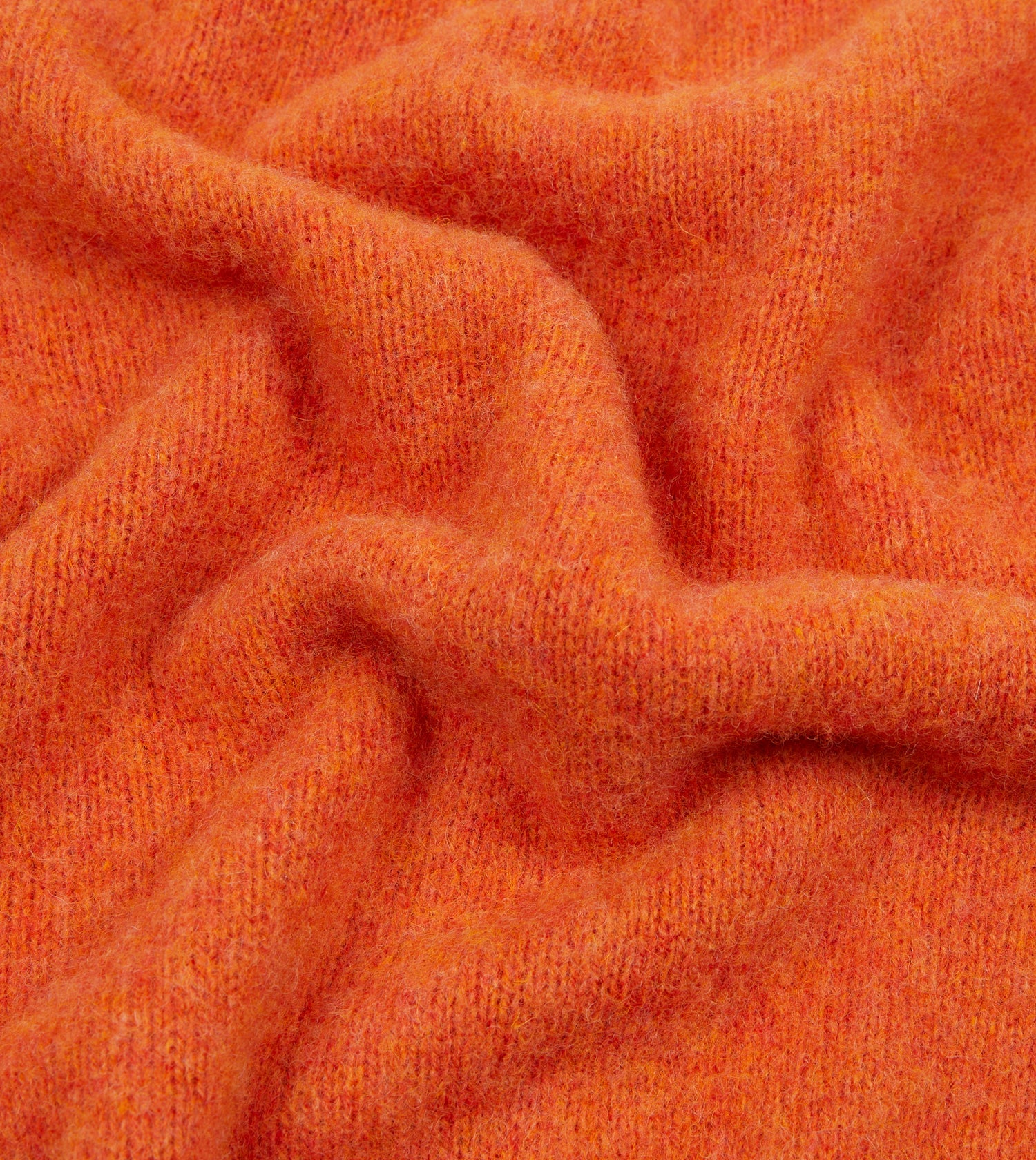 Orange Brushed Shetland Crew Neck Jumper