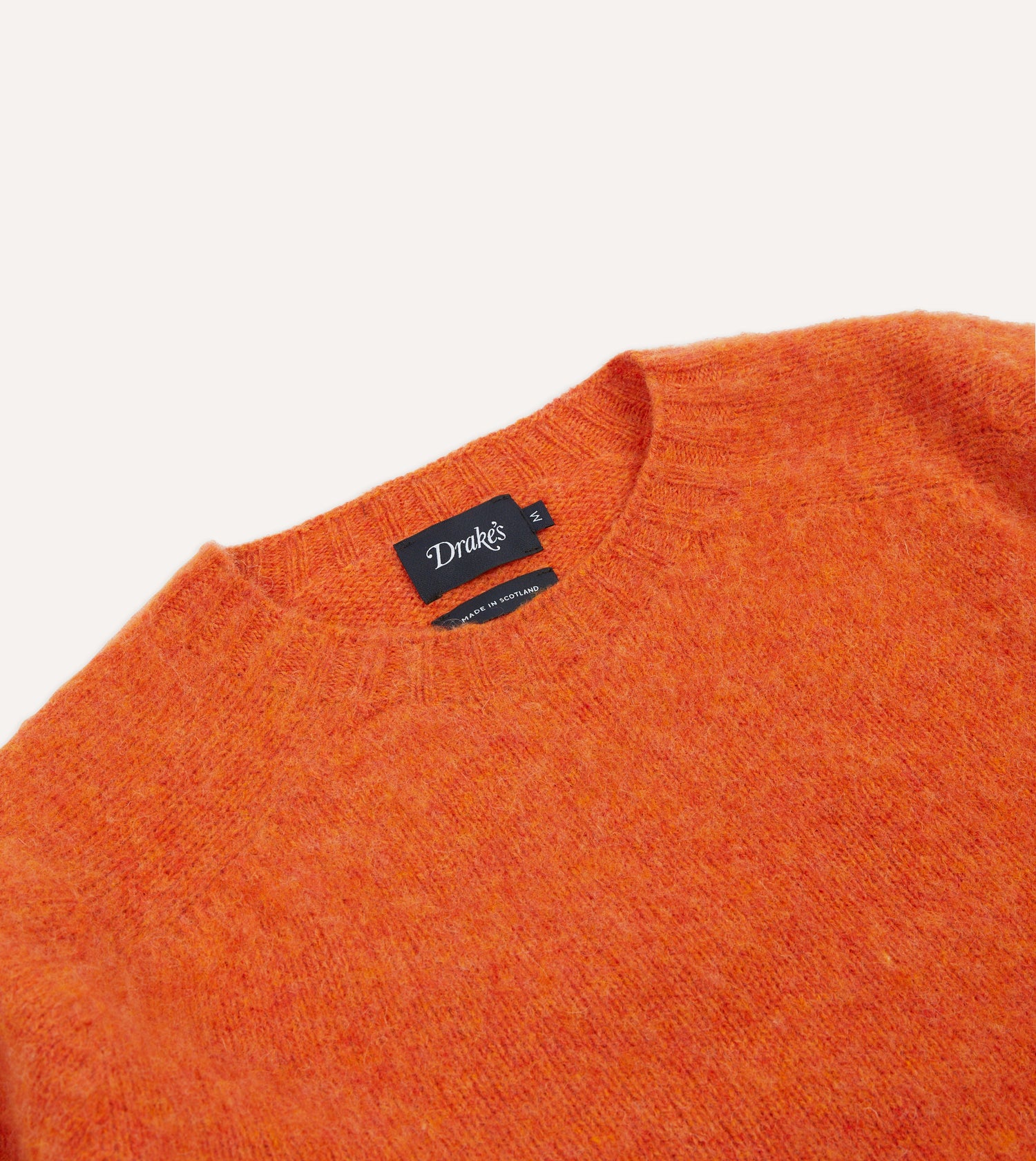 Orange Brushed Shetland Crew Neck Jumper