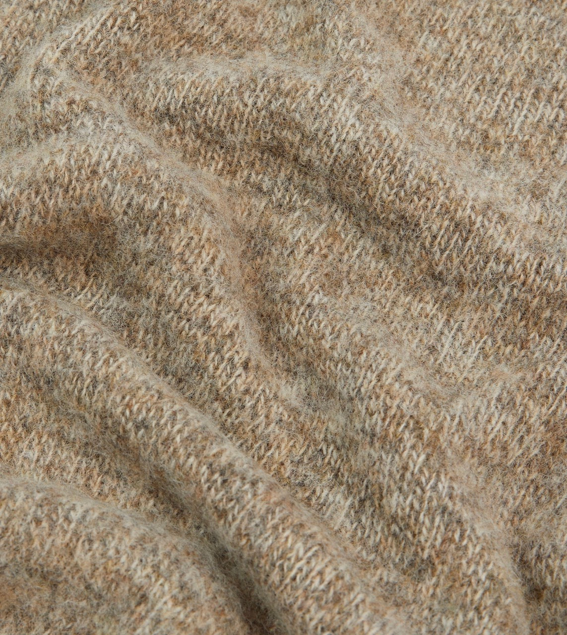 Camel Brushed Shetland Crew Neck Jumper