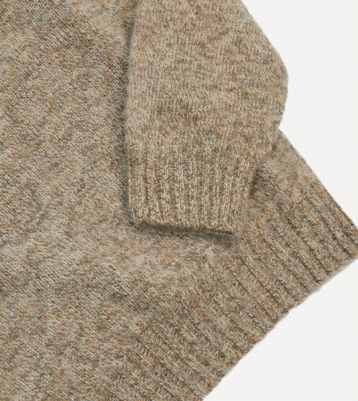Camel Brushed Shetland Crew Neck Jumper