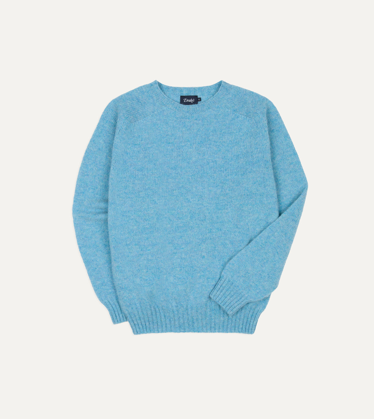 Sky Blue Brushed Shetland Crew Neck Jumper