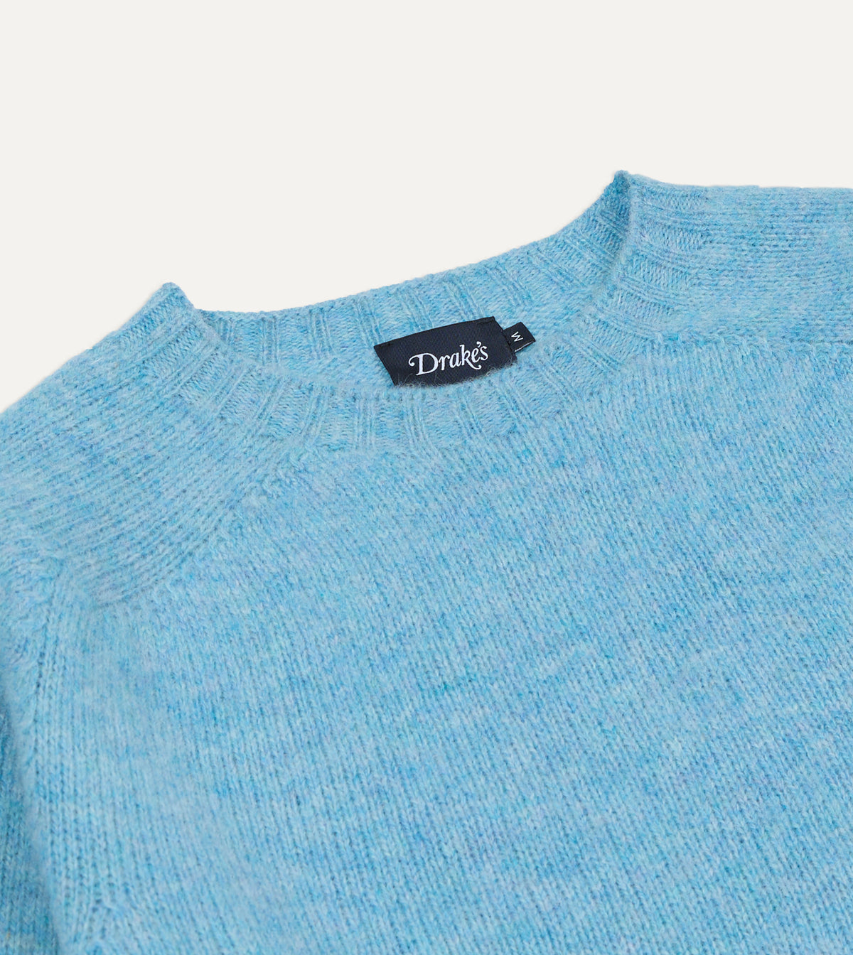 Sky Blue Brushed Shetland Crew Neck Jumper