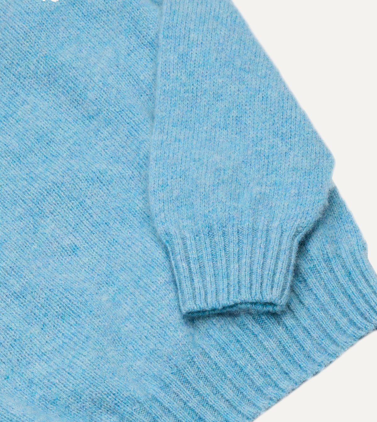 Sky Blue Brushed Shetland Crew Neck Jumper