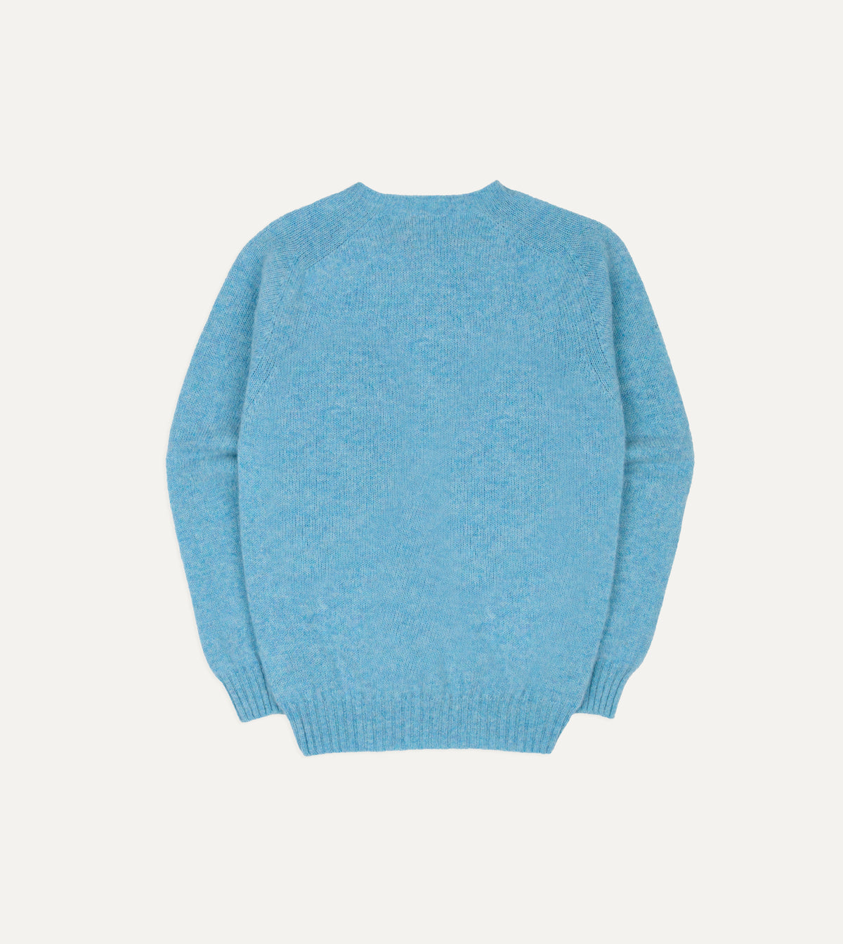 Sky Blue Brushed Shetland Crew Neck Jumper