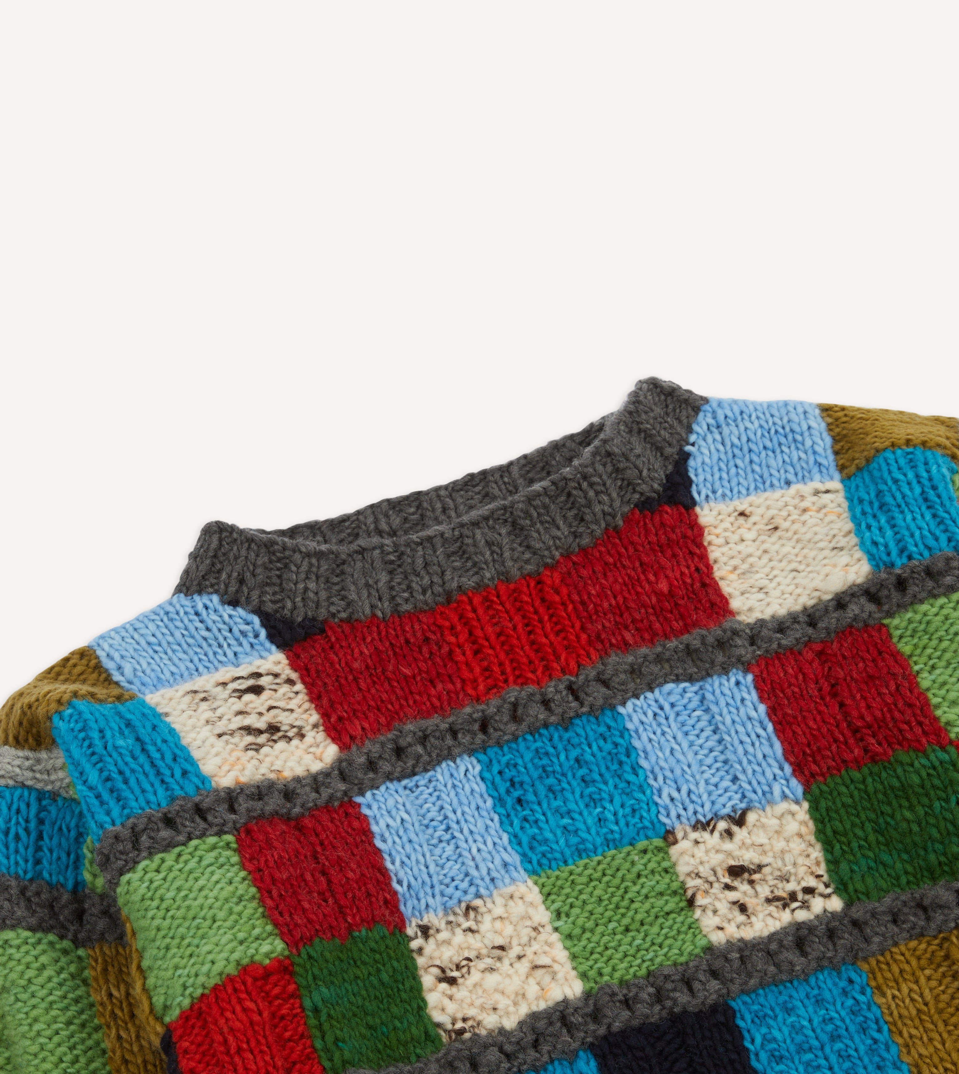 Chamula for Drake's Patchwork Merino Jumper – Drakes US
