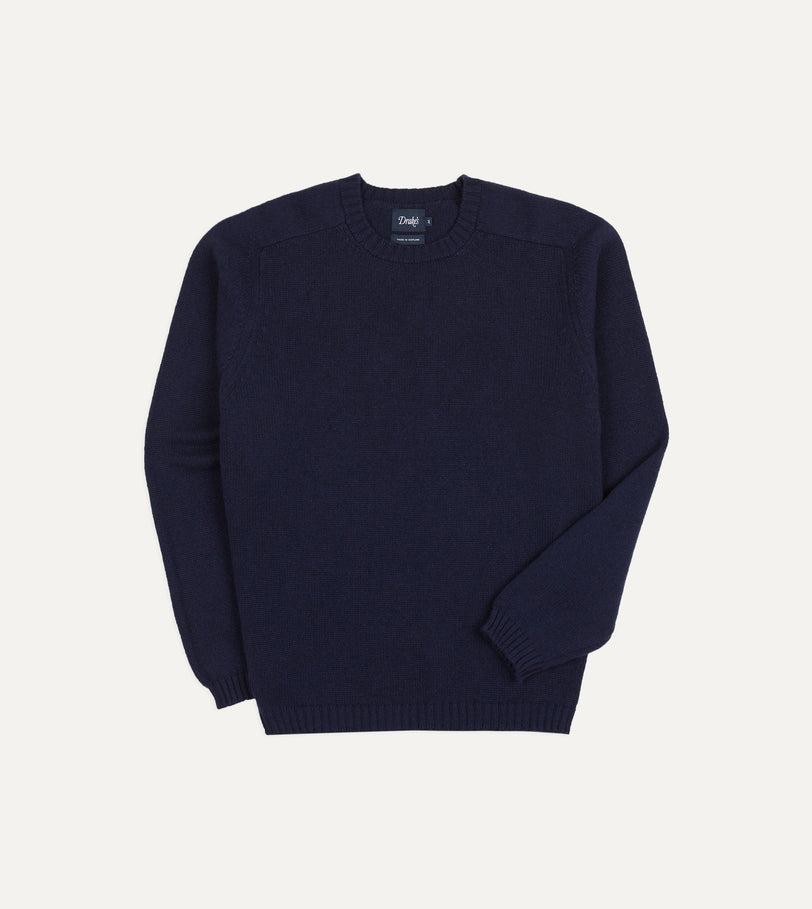 Navy Cashmere Crew Neck Jumper